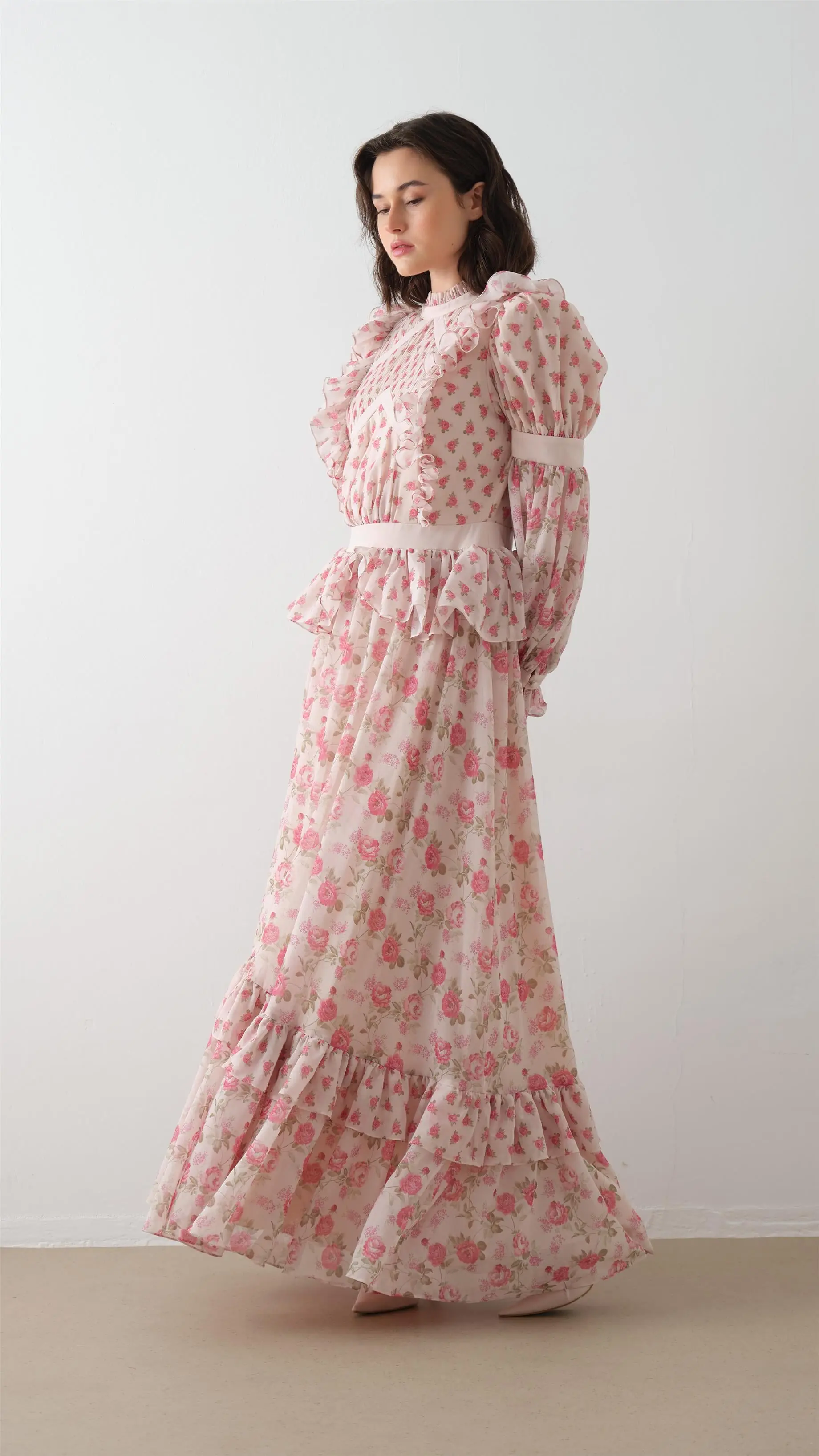 Ruffled Bodice Maxi Dress – Pink, photo 4
