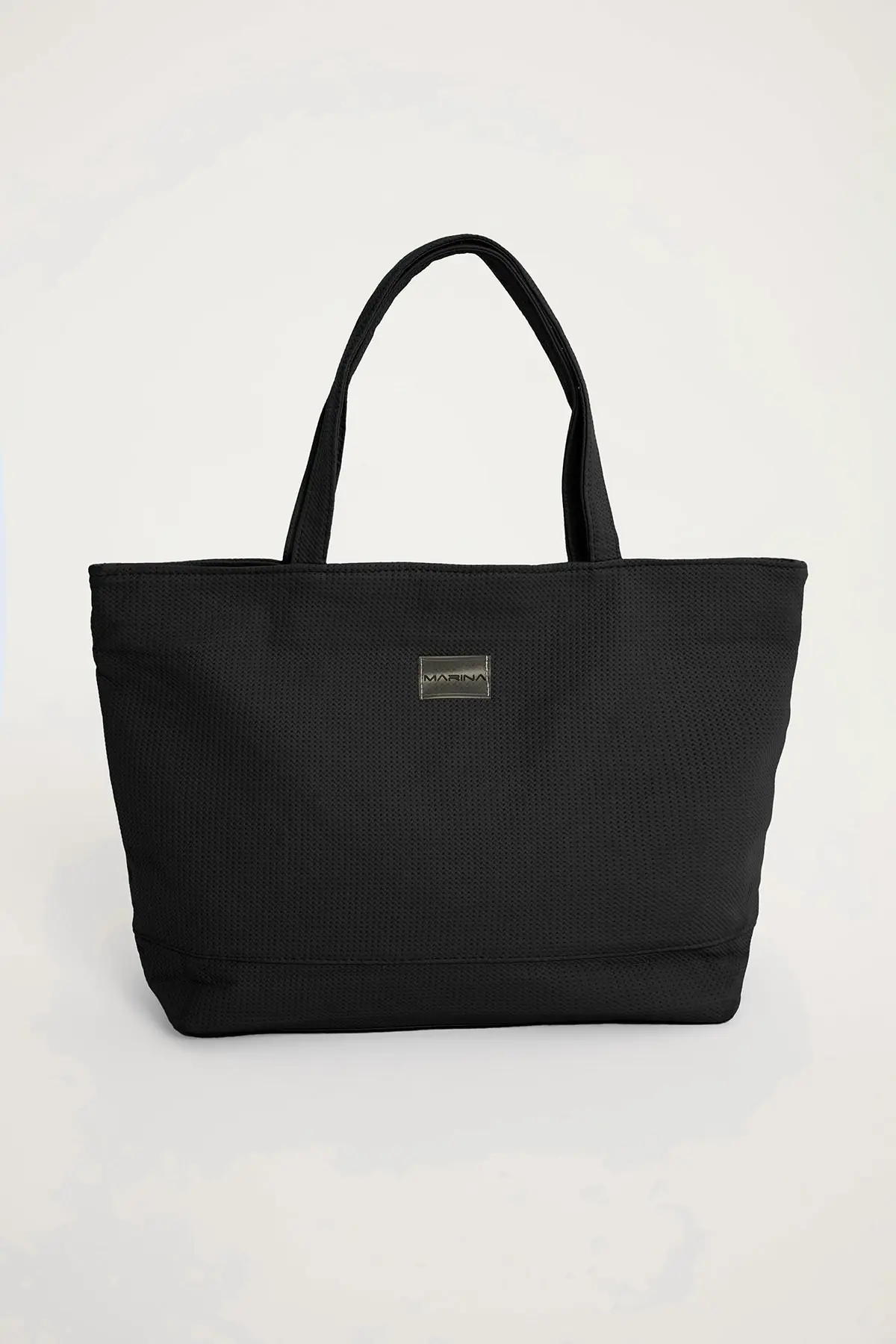 Black Faux Leather Beach Bag with Zipper CA2502-1, photo 3