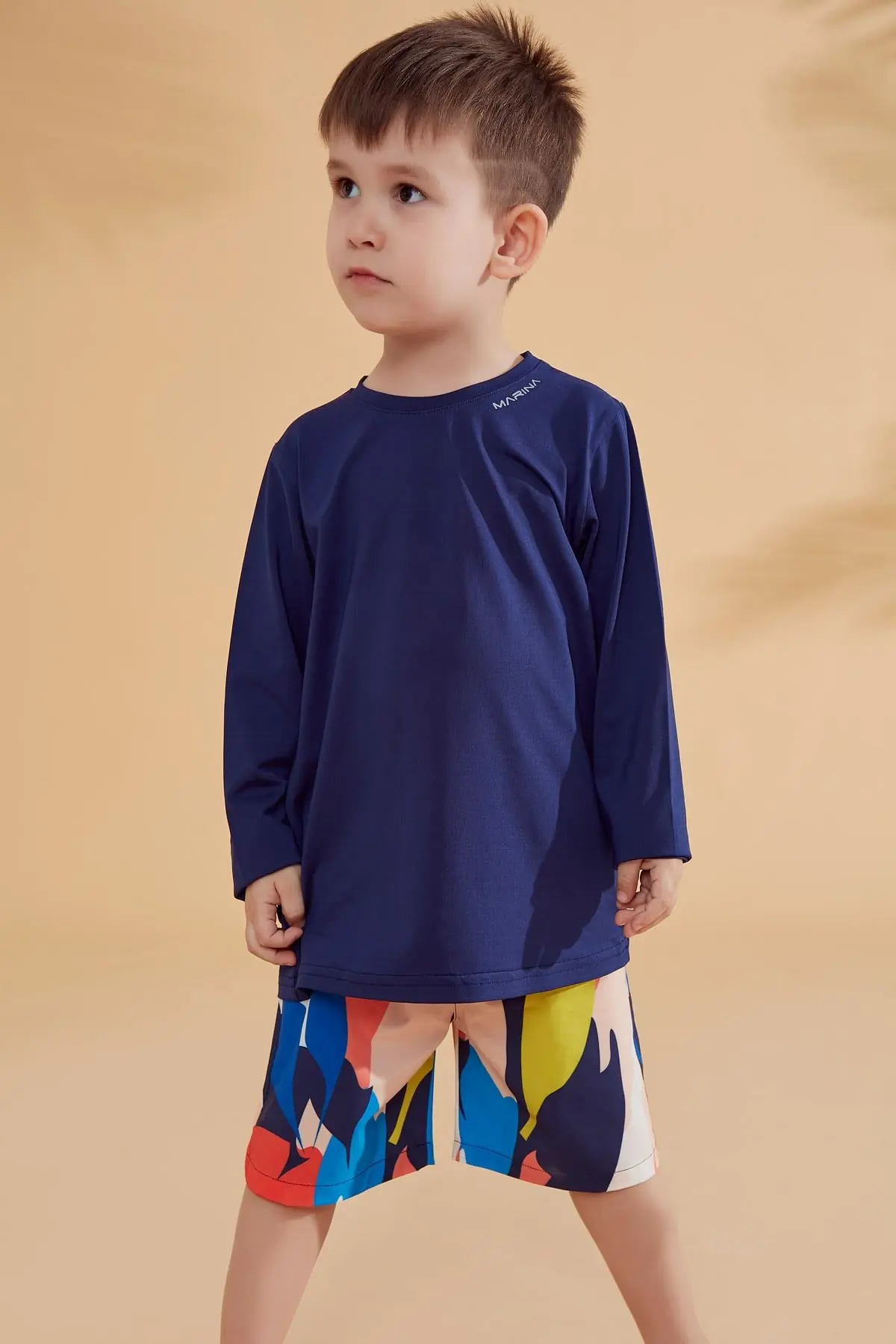 Lycra Navy Boys Swim Shirts T2344, photo 4
