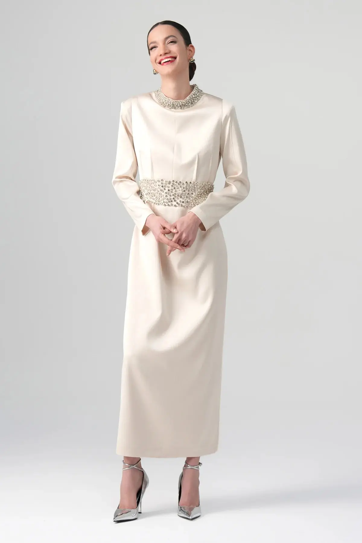 Kum Crystal-Embellished Dress – Ecru, photo 5