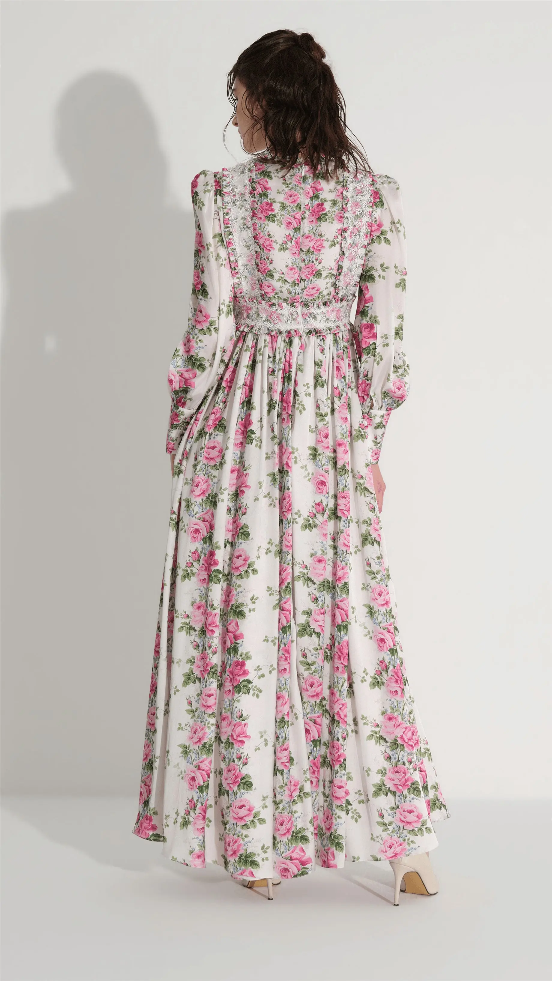 Lace Panel Floral Dress – Ecru, photo 5