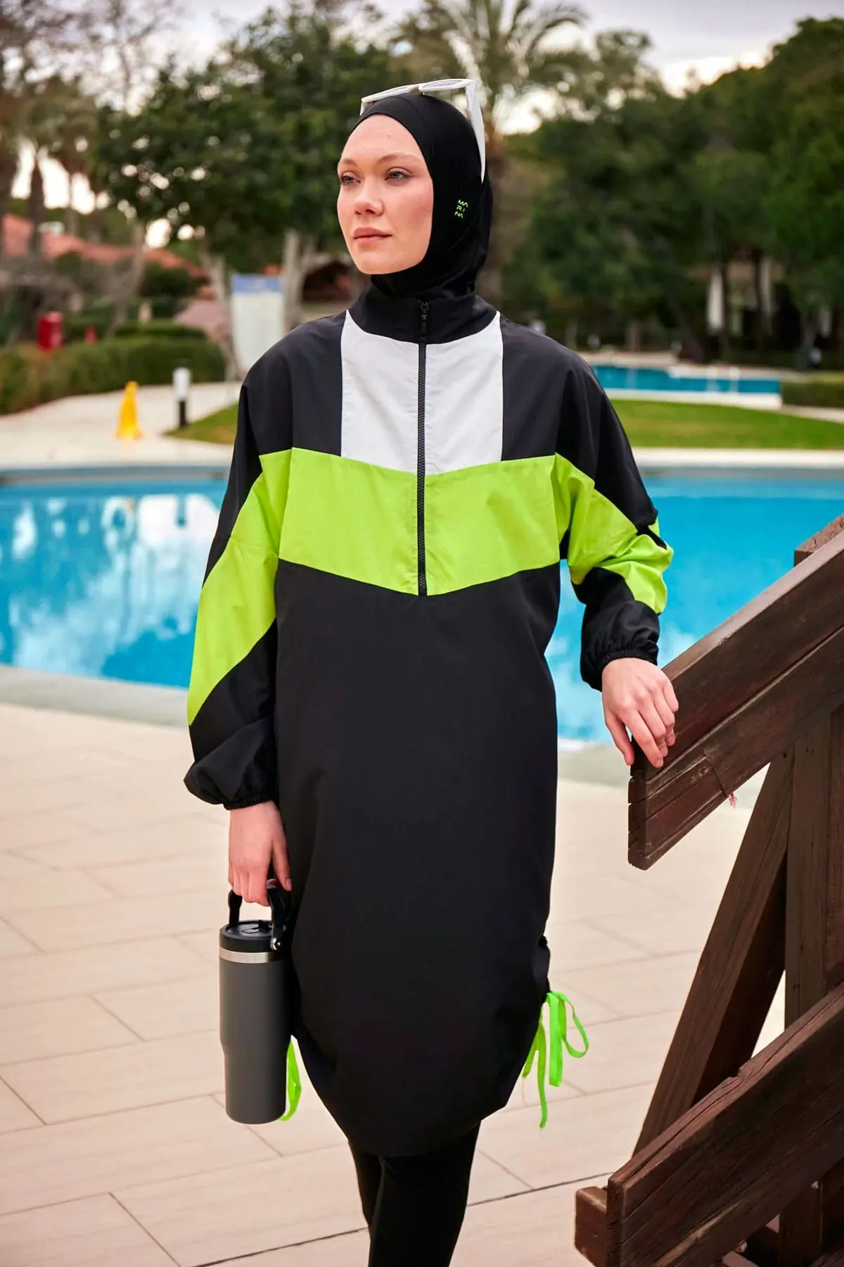 Woven Black Burkini Modest Swimwear M2421, photo 3