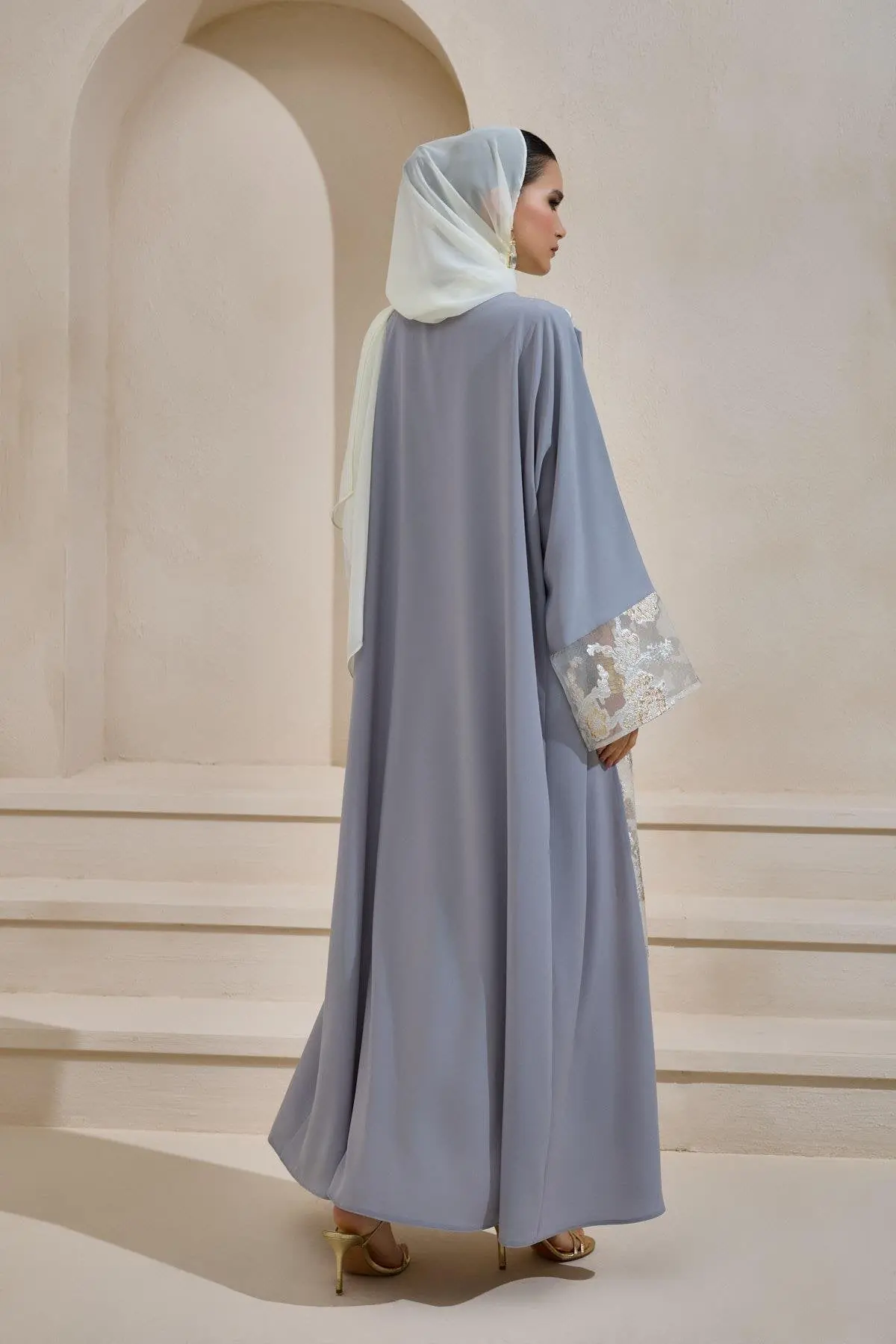 Maria Abaya Set Gray, photo 4