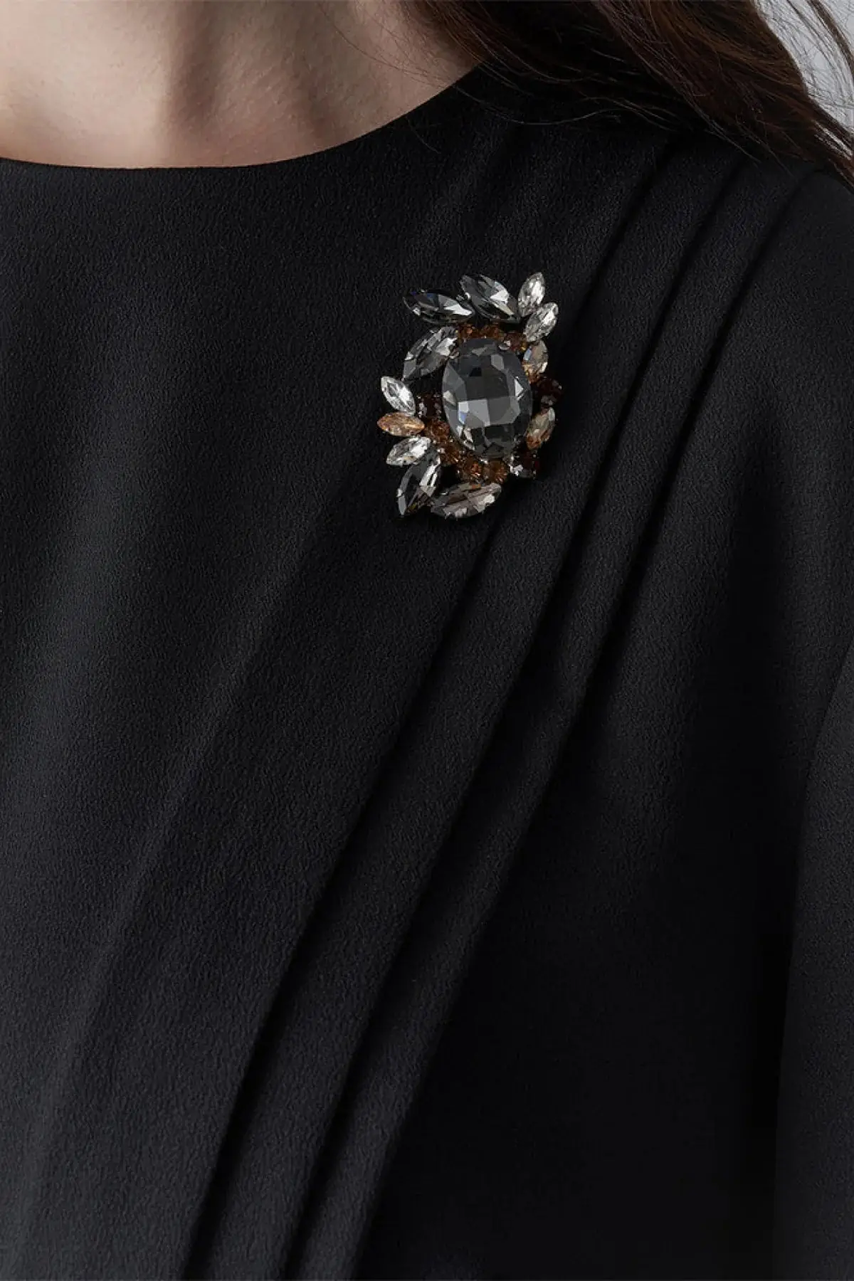 Embellished Cuff Evening Gown – Black, photo 3