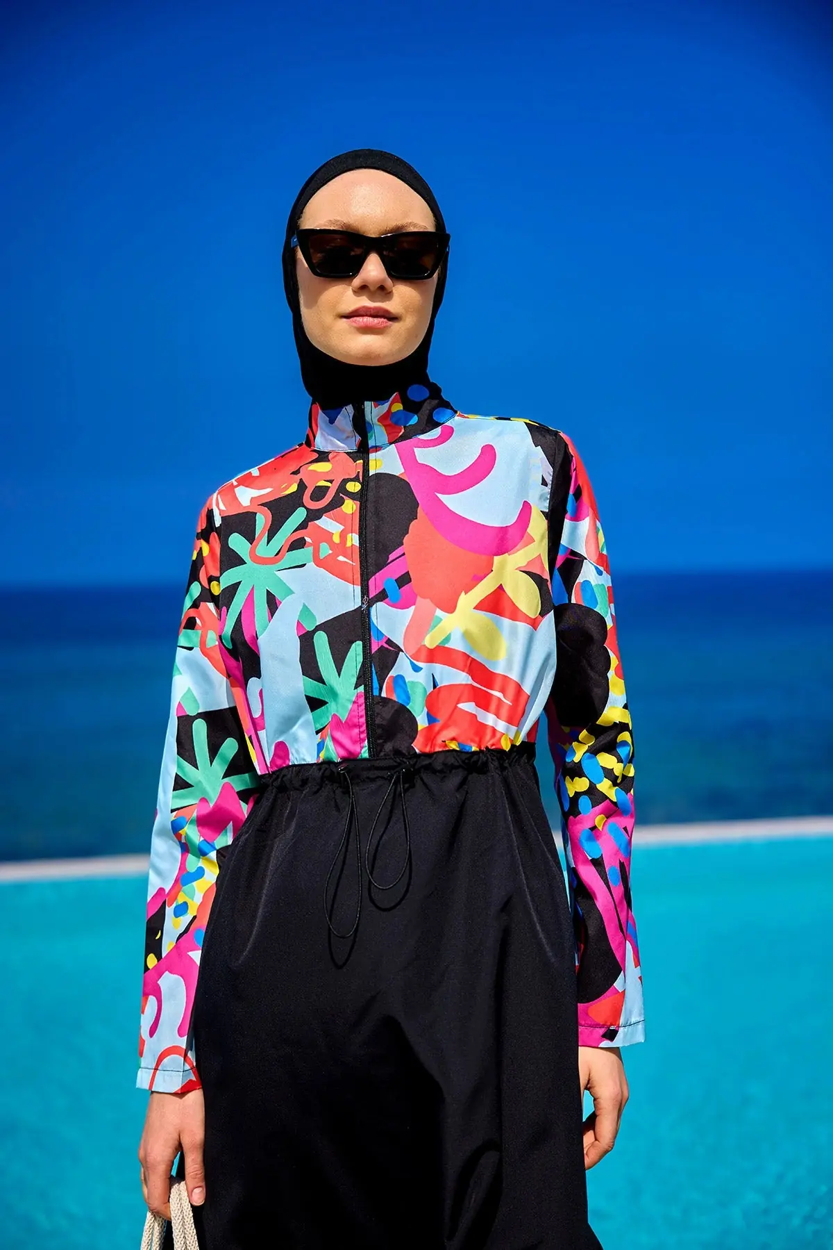 Rivamera Full-Coverage Modest Swimsuit - Black, photo 3