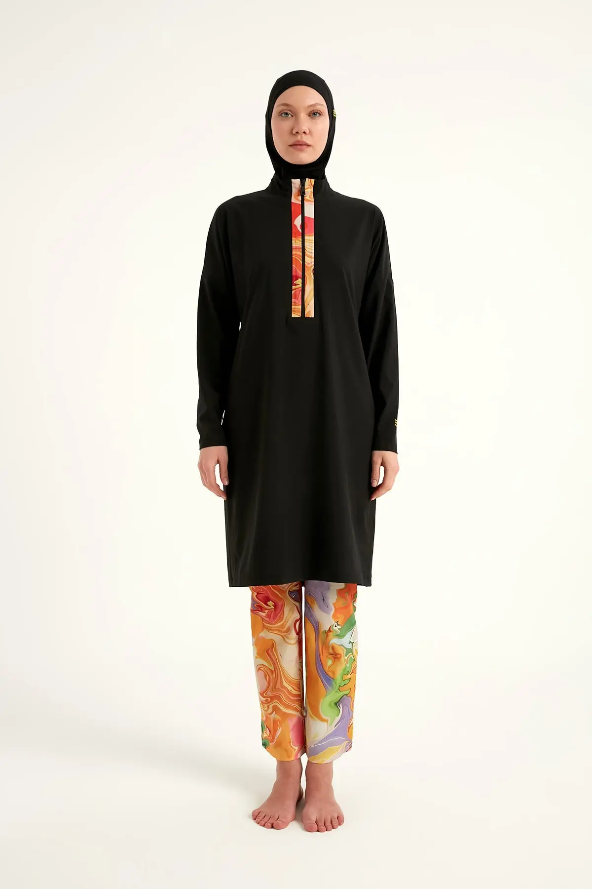 Black Full Coverage Swimwear Burkini Set M2525, photo 3