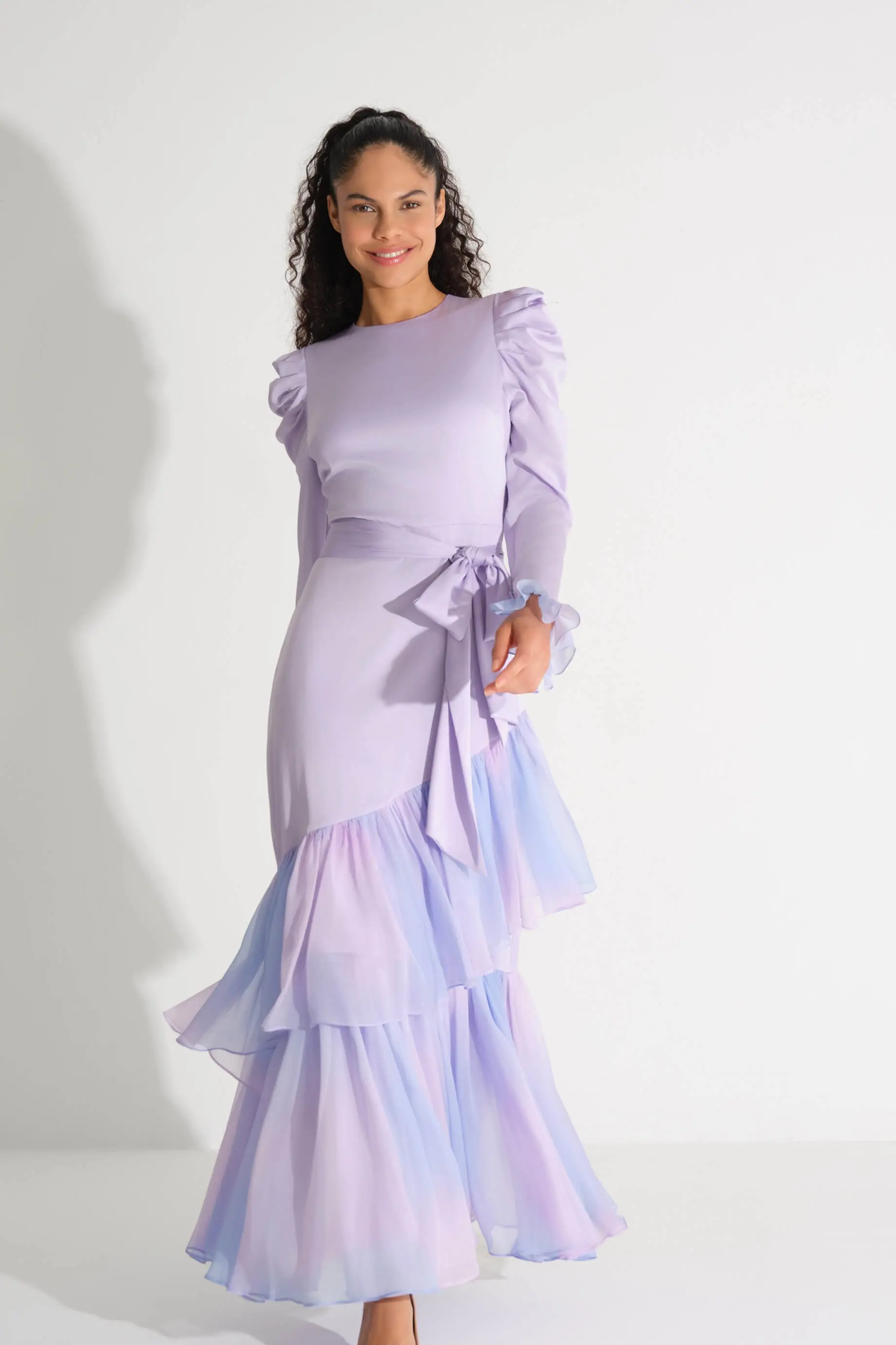 Tiered Chiffon Dress – Lilac, photo 2