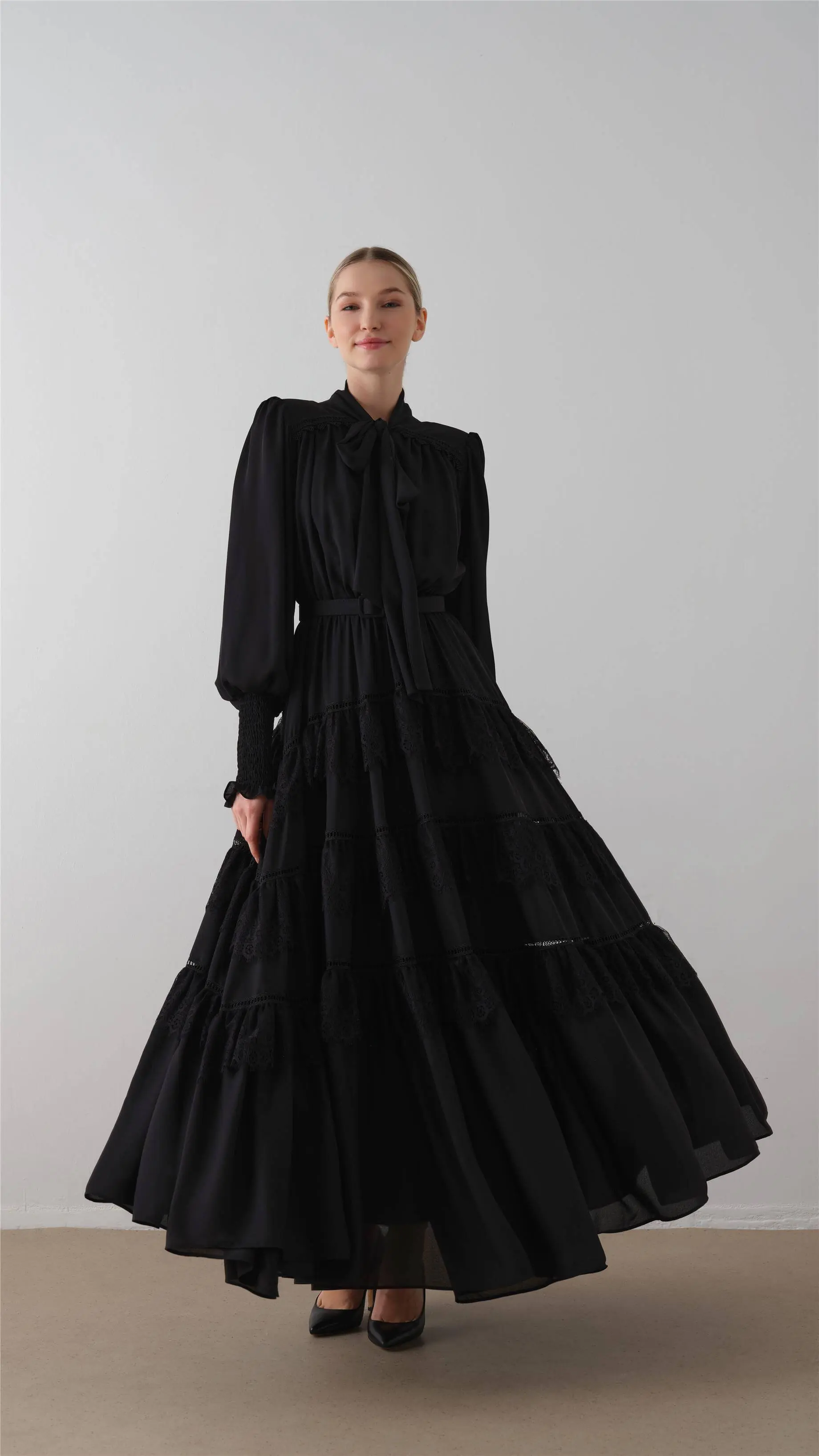 Tiered Ruffle Maxi Dress – Black, photo 2
