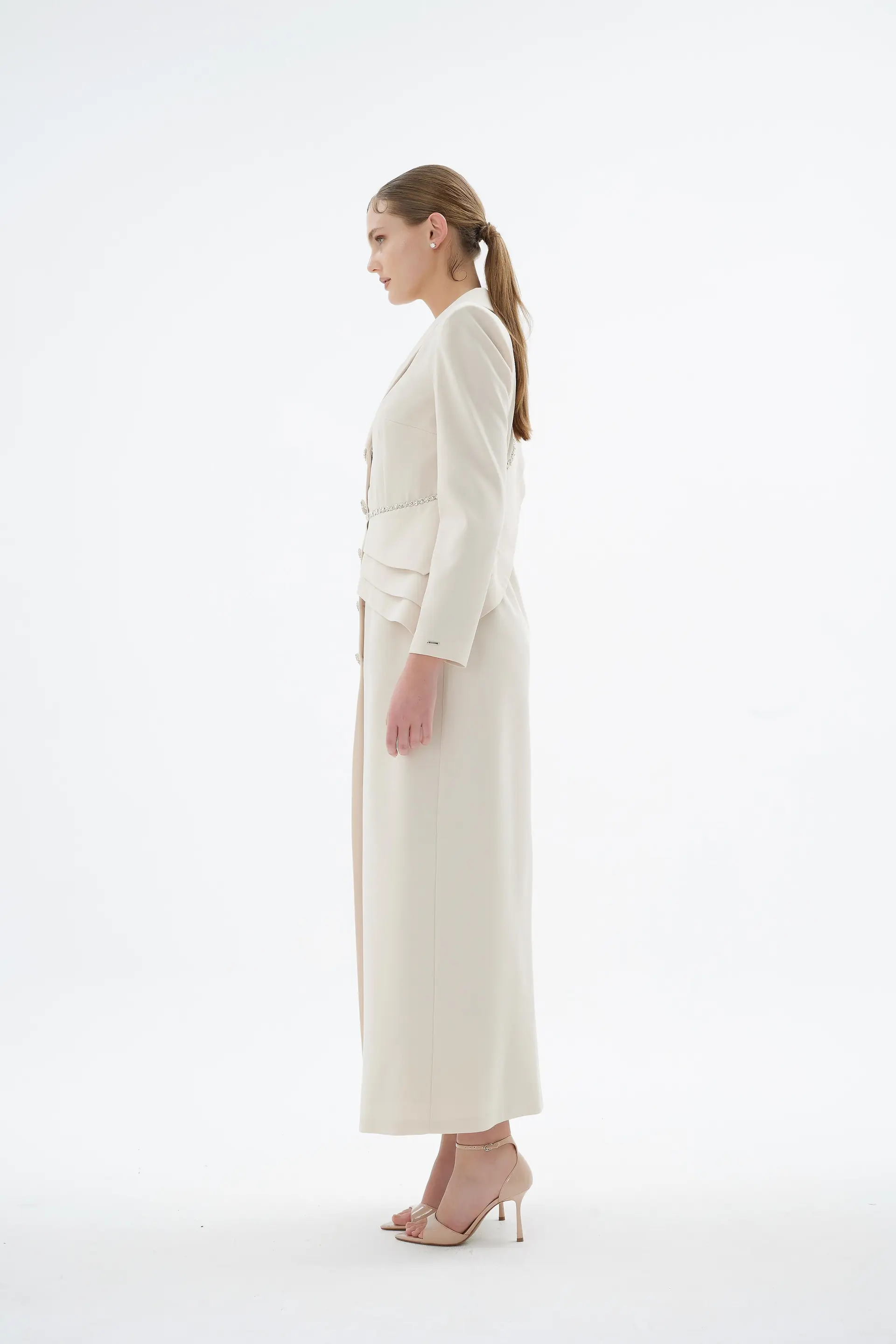 Liana Tailored Jacket Dress – Stone, photo 5