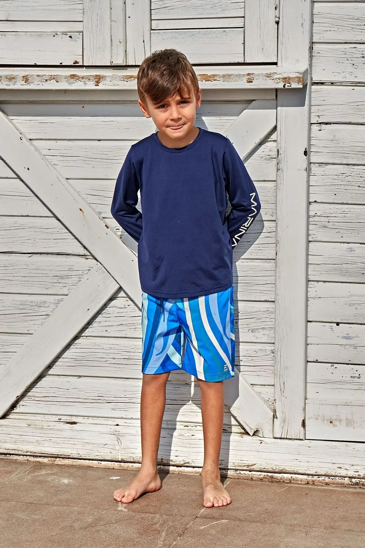 Lycra Navy Boys Swim Shirts T2451, photo 2