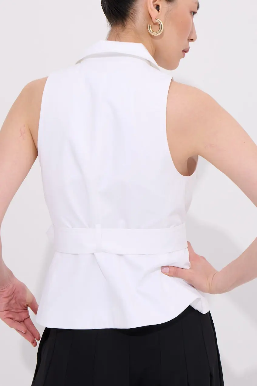 Lia Square Buckle Vest 100% Fine Organic Cotton, photo 5