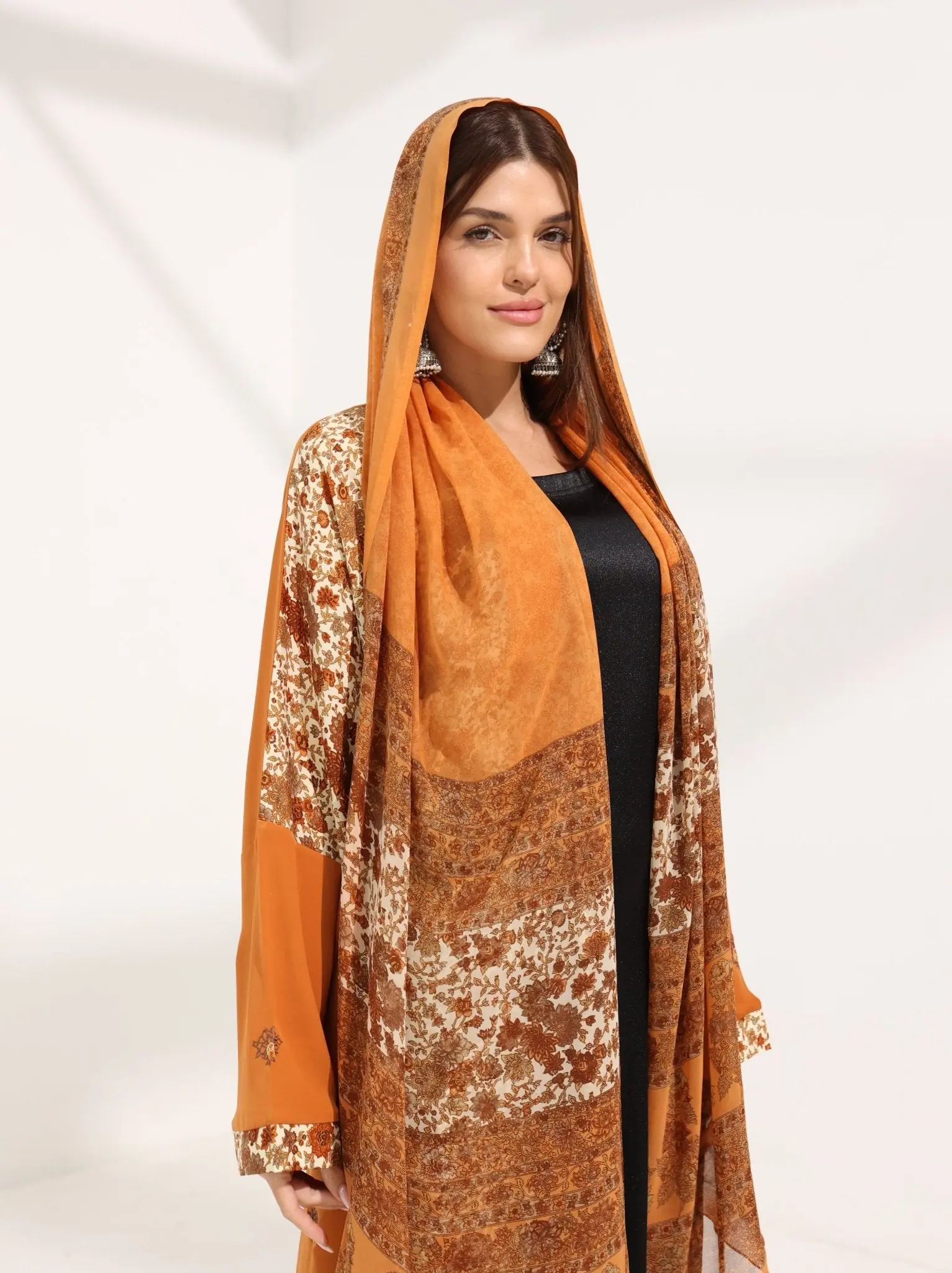 Kashmir Bloom Abaya — Saffron Amber, photo 2