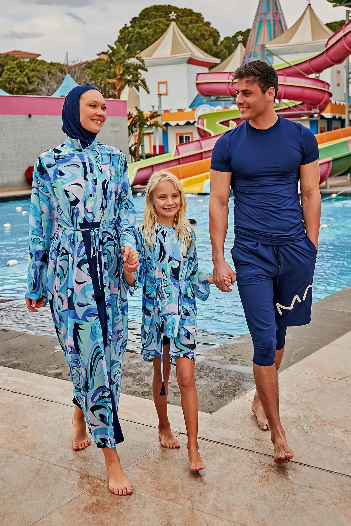 Woven Navy Burkini Modest Swimwear M2498, photo 8