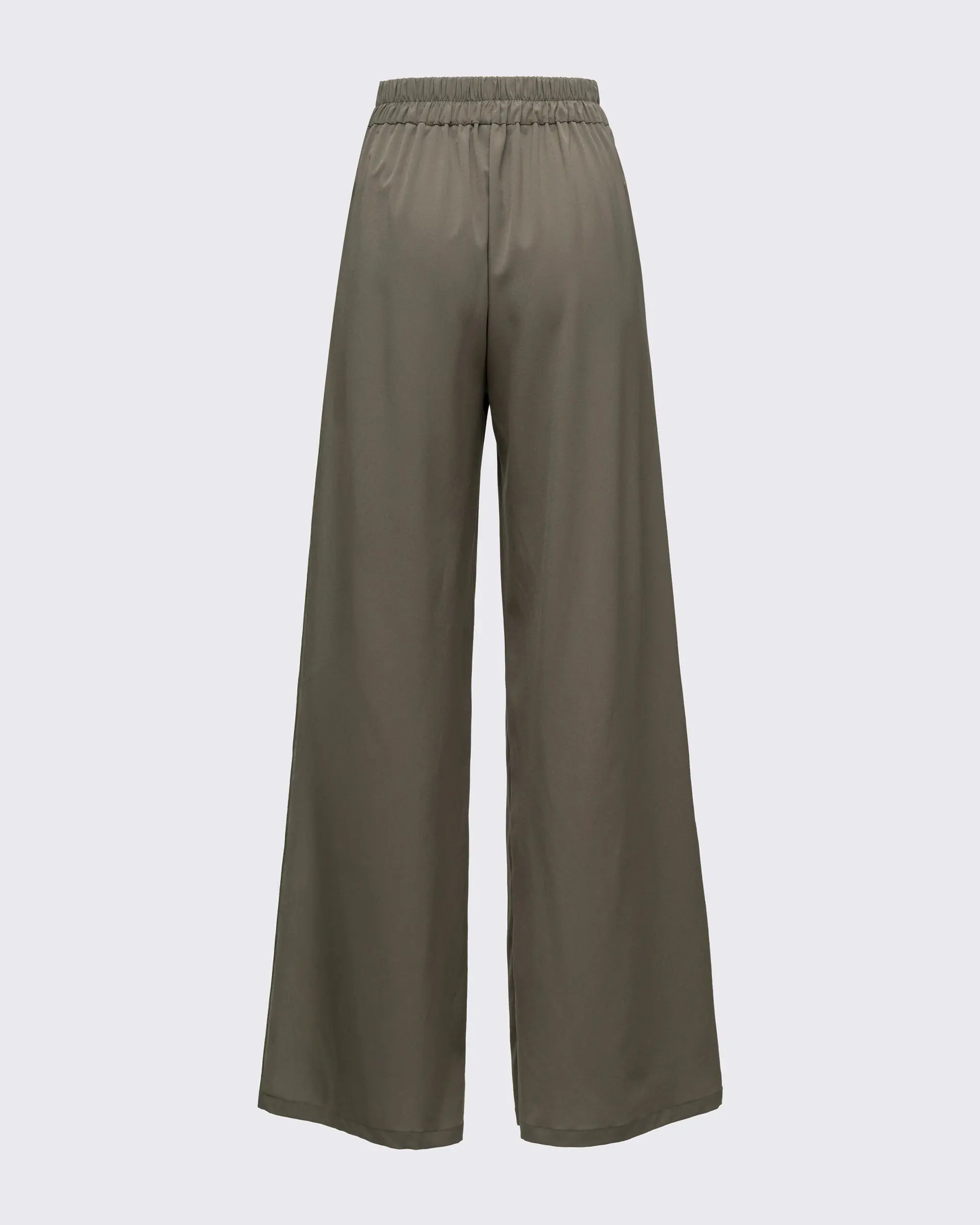 Pile Detaylı Geniş Paça Pantolon - Haki, photo 3