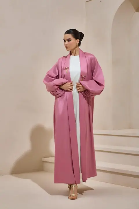 Taffeta Palm Abaya - Powder, photo 2