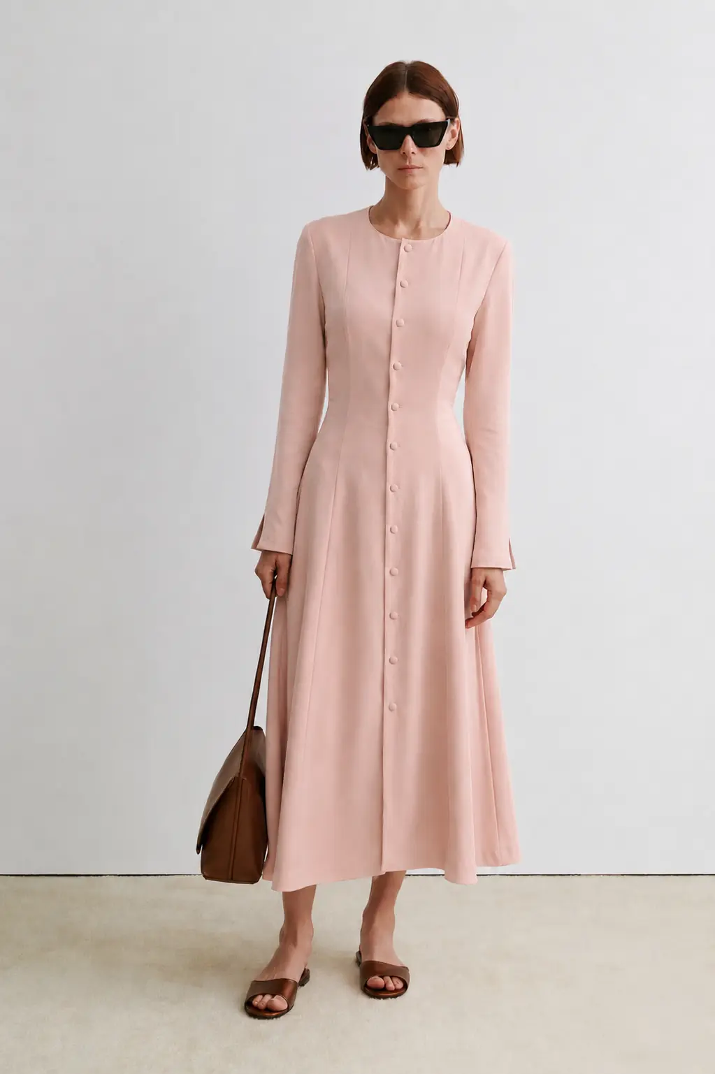 Tencel Maxi Dress With Back Tie – Powder Pink