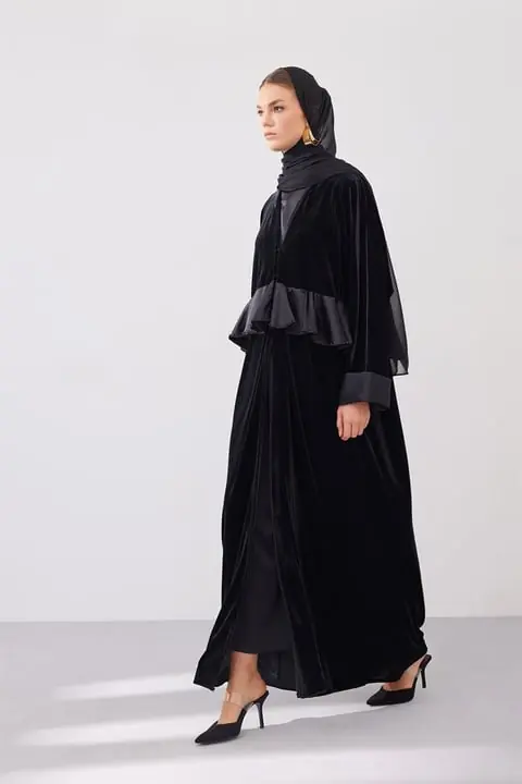 Velvet Rania Abaya - Black, photo 2