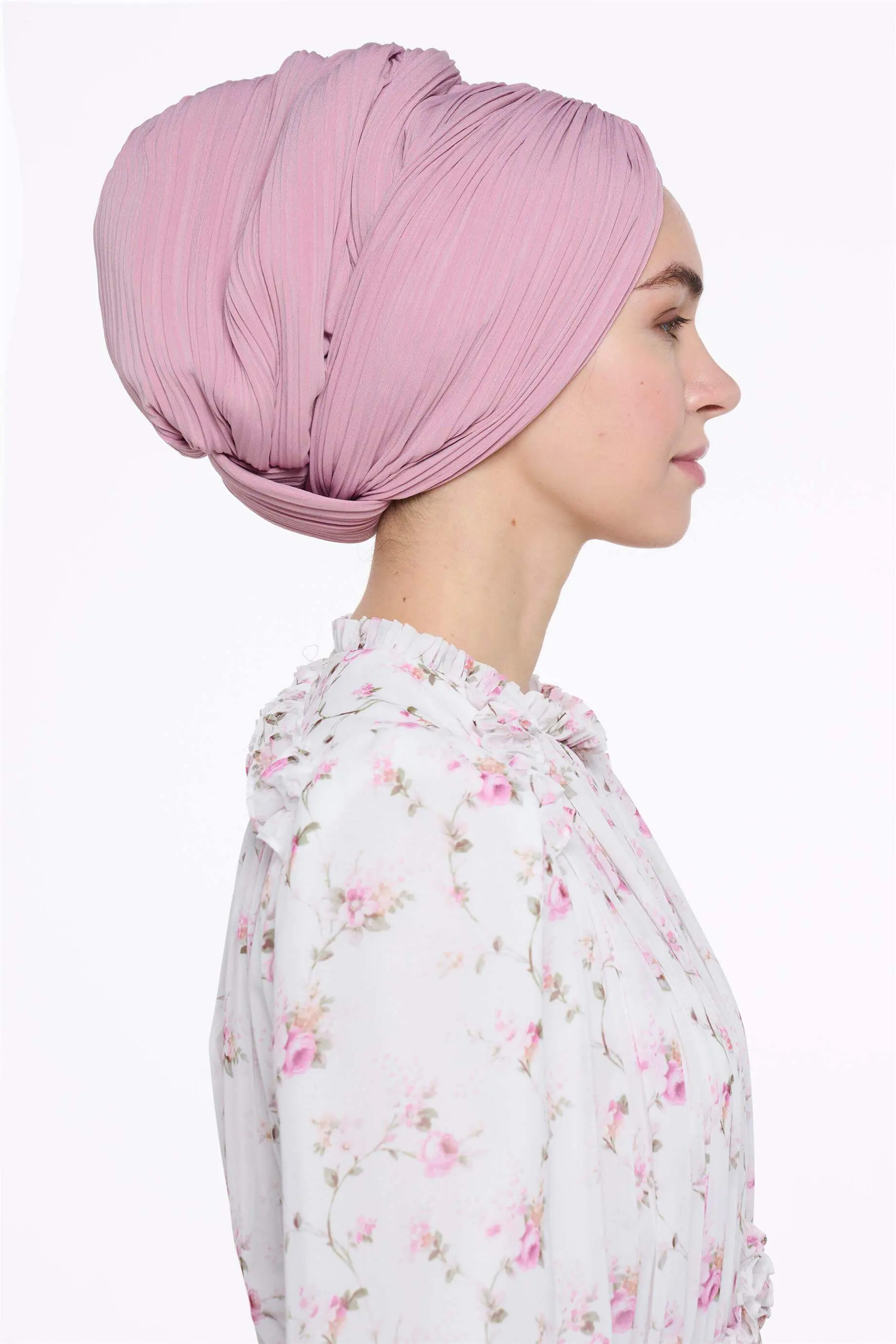Cross-Wrap Bonnet – Dusty Rose, photo 3