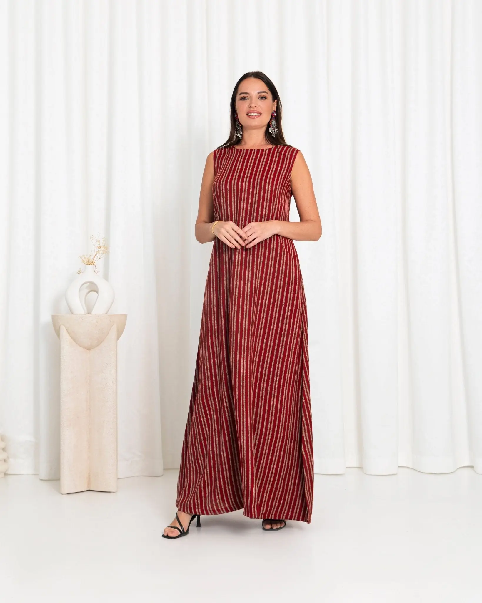 Maroon Stripe Dress