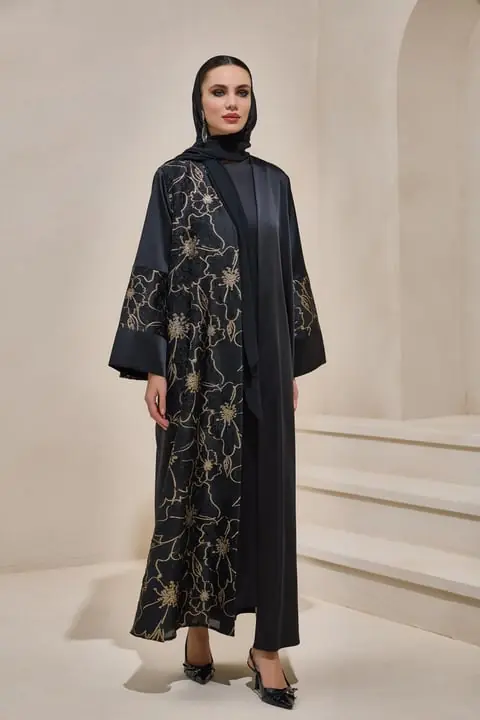 Vera Abaya Set Cream Black, photo 4