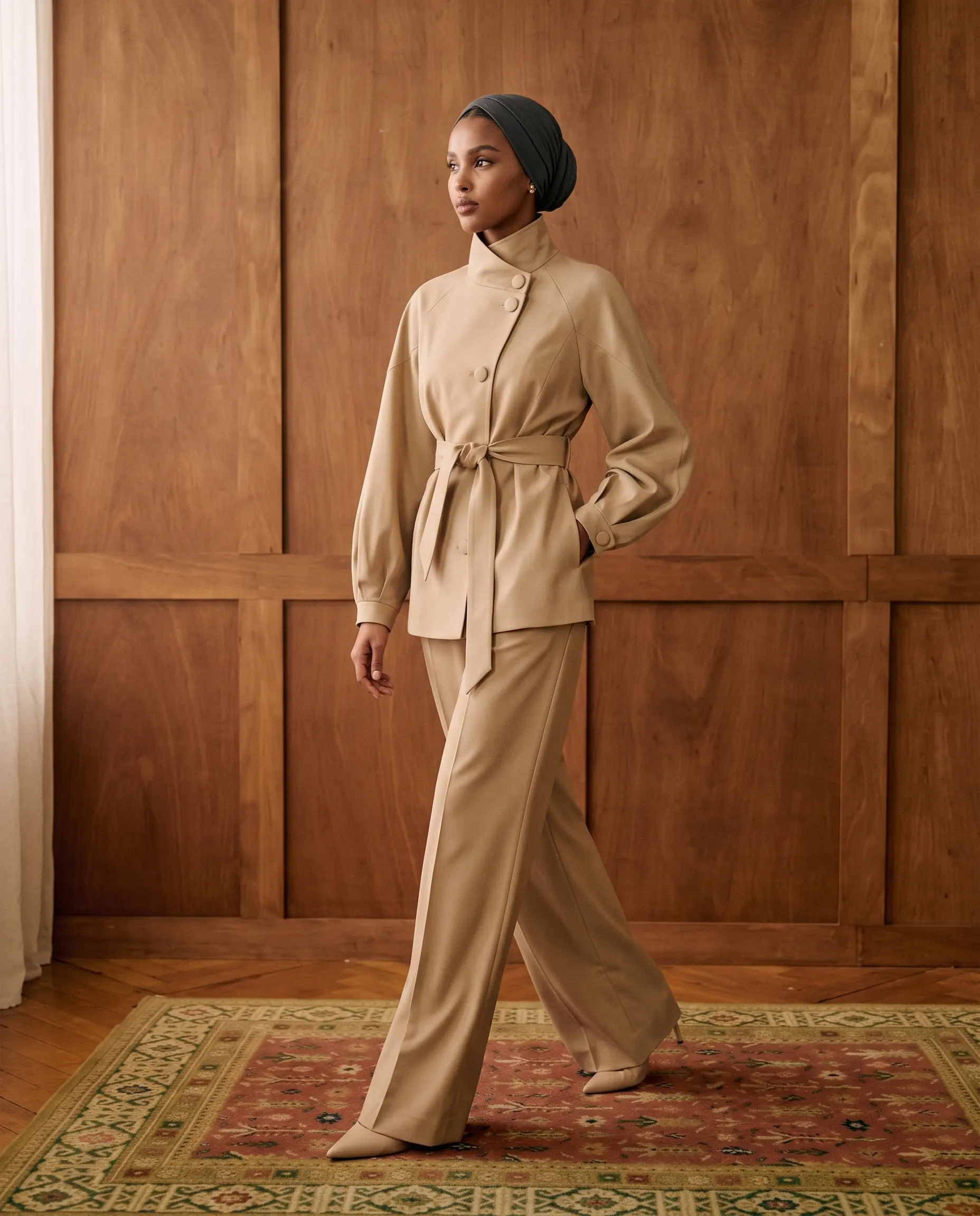 Layla Belted Pantsuit - Sand Beige, photo 2