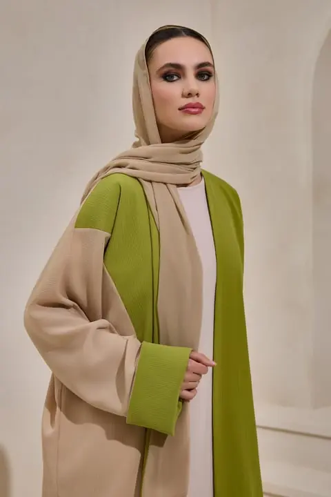 Casual Abaya - Camel Green, photo 3