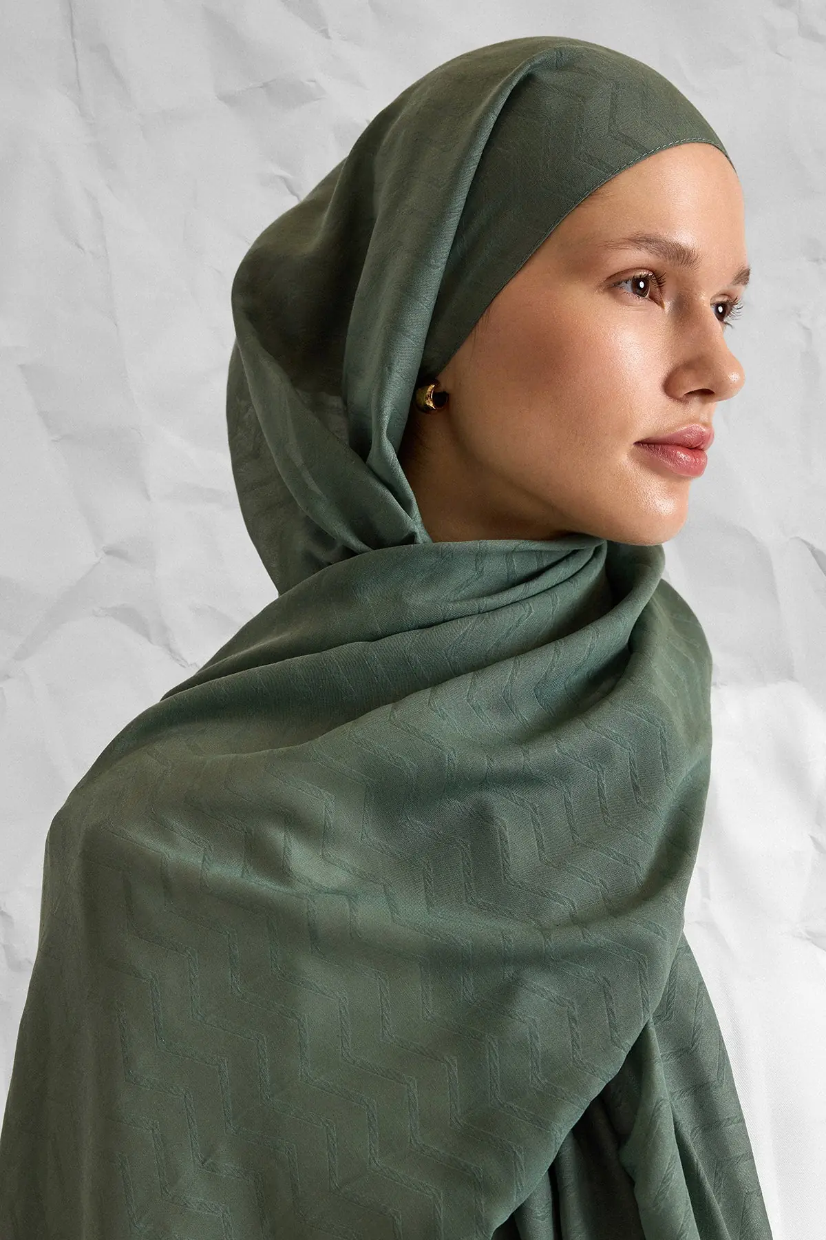 NOA SOFT Zigzag Pattern Shawl – Soft Green, photo 2
