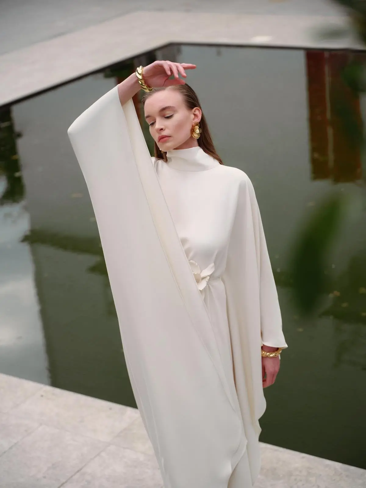 Elenor Kaftan Dress – Cream, photo 3