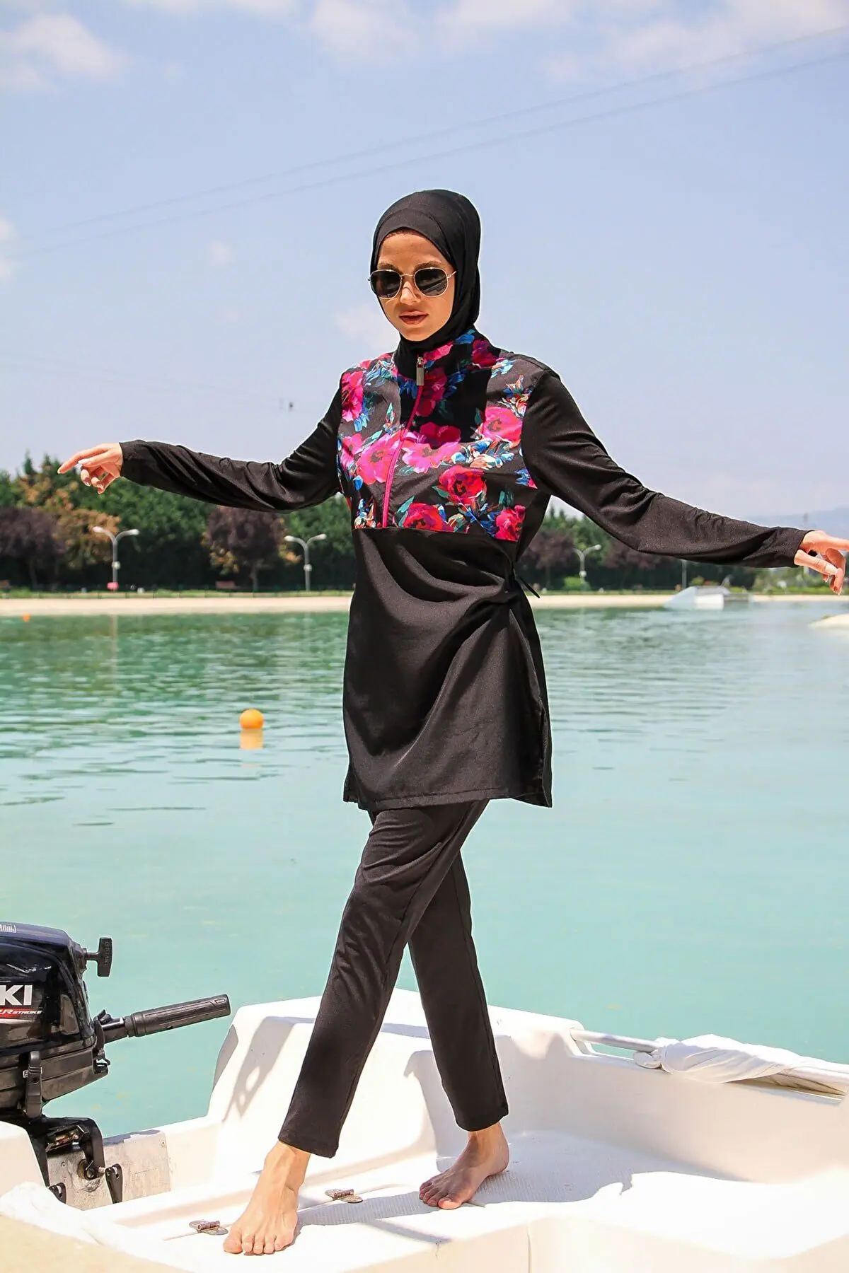 Woven Black Burkini Modest Swimwear M2268, photo 3