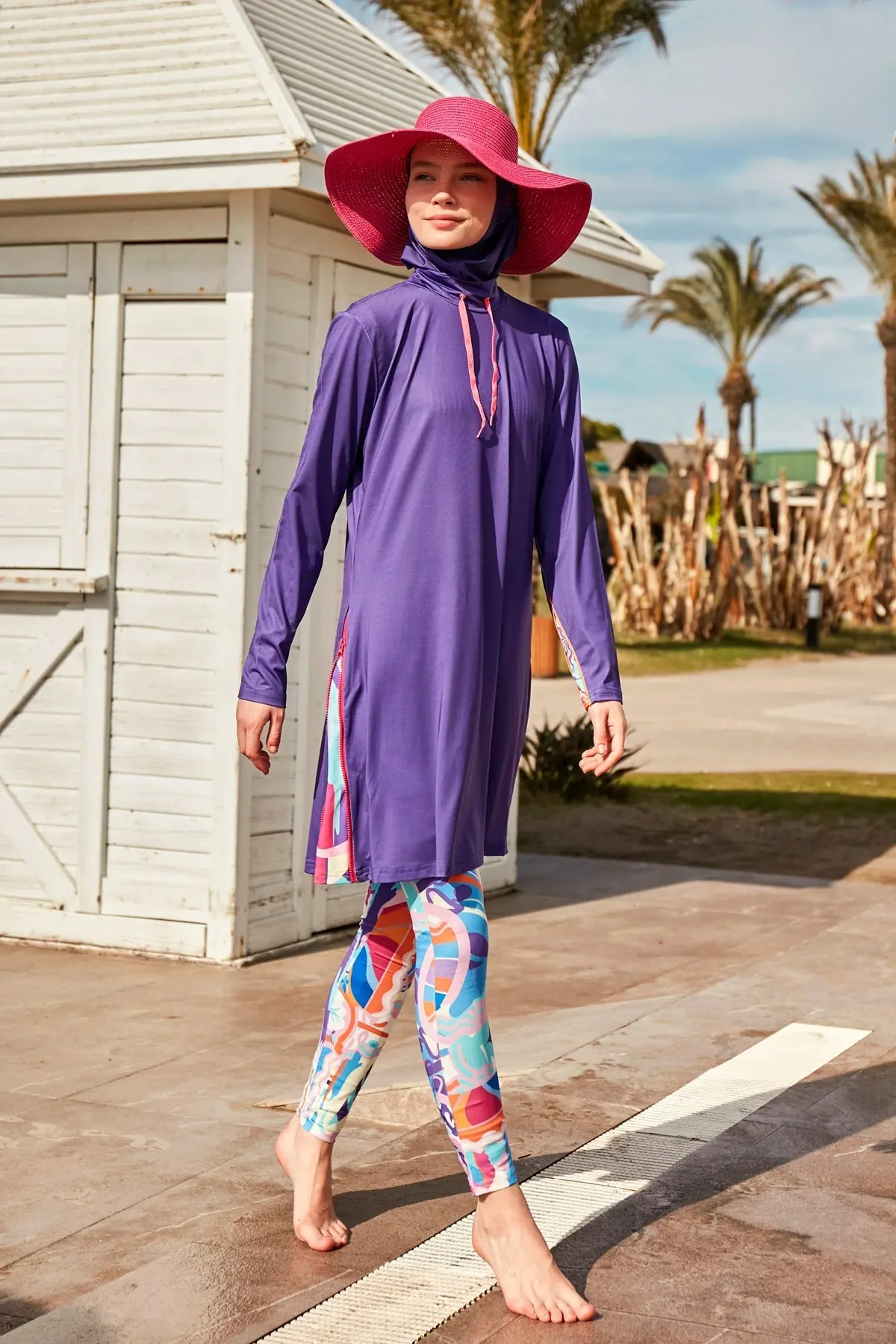 Lycra Purple Burkini Modest Swimwear M2496, photo 2