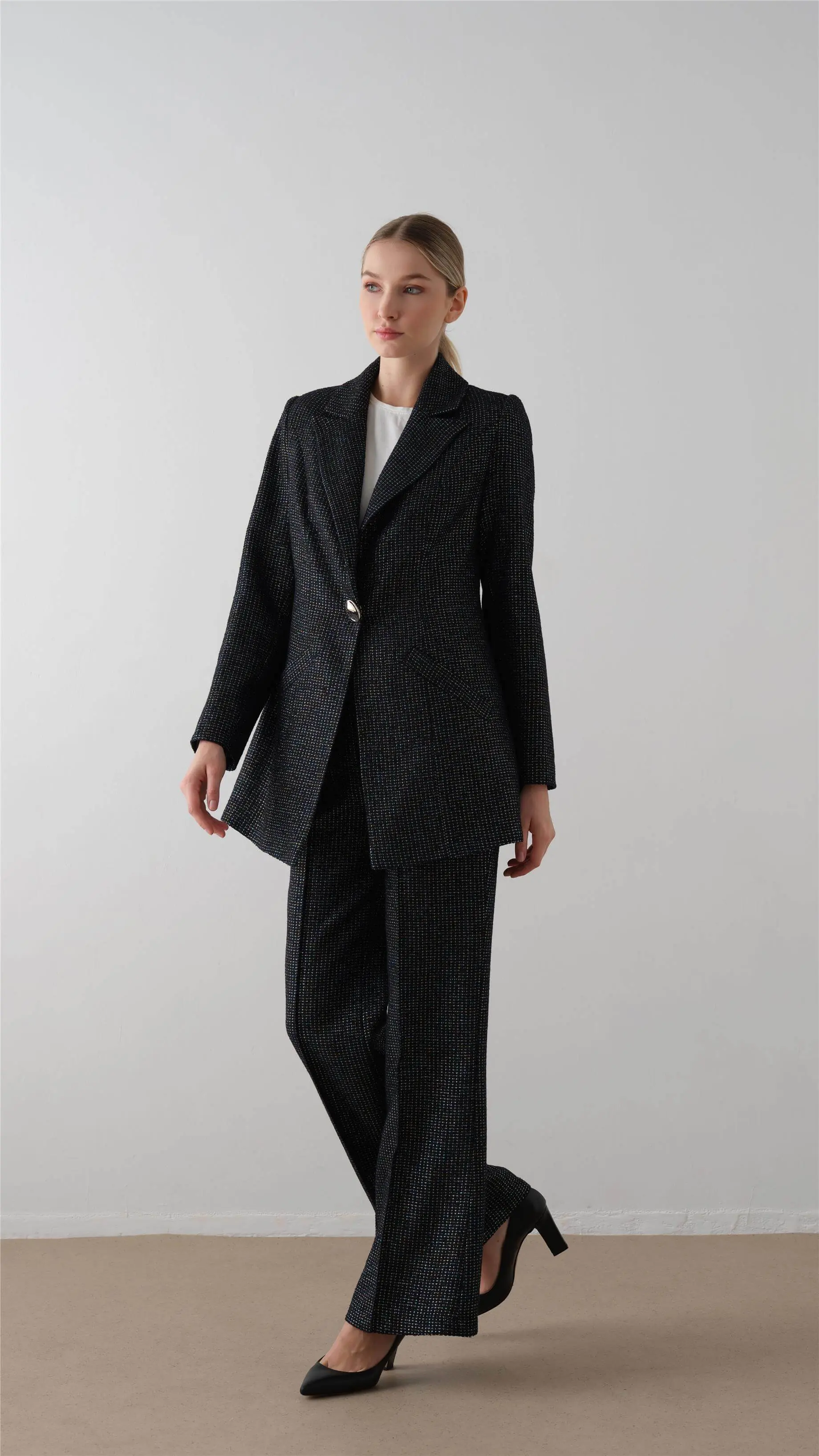 Lurex Tweed Suit Set – Navy, photo 2