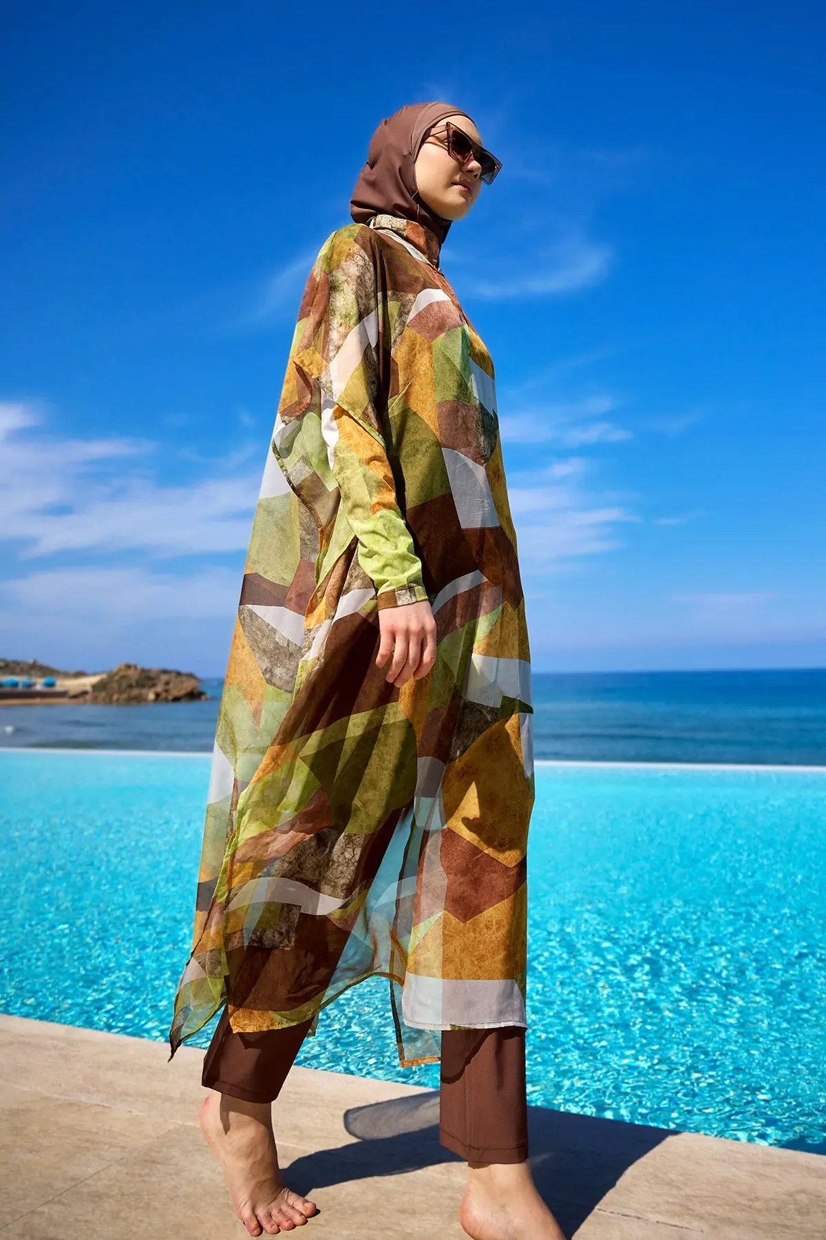 Marina Patterned Silky Pareo - Colorful, photo 3