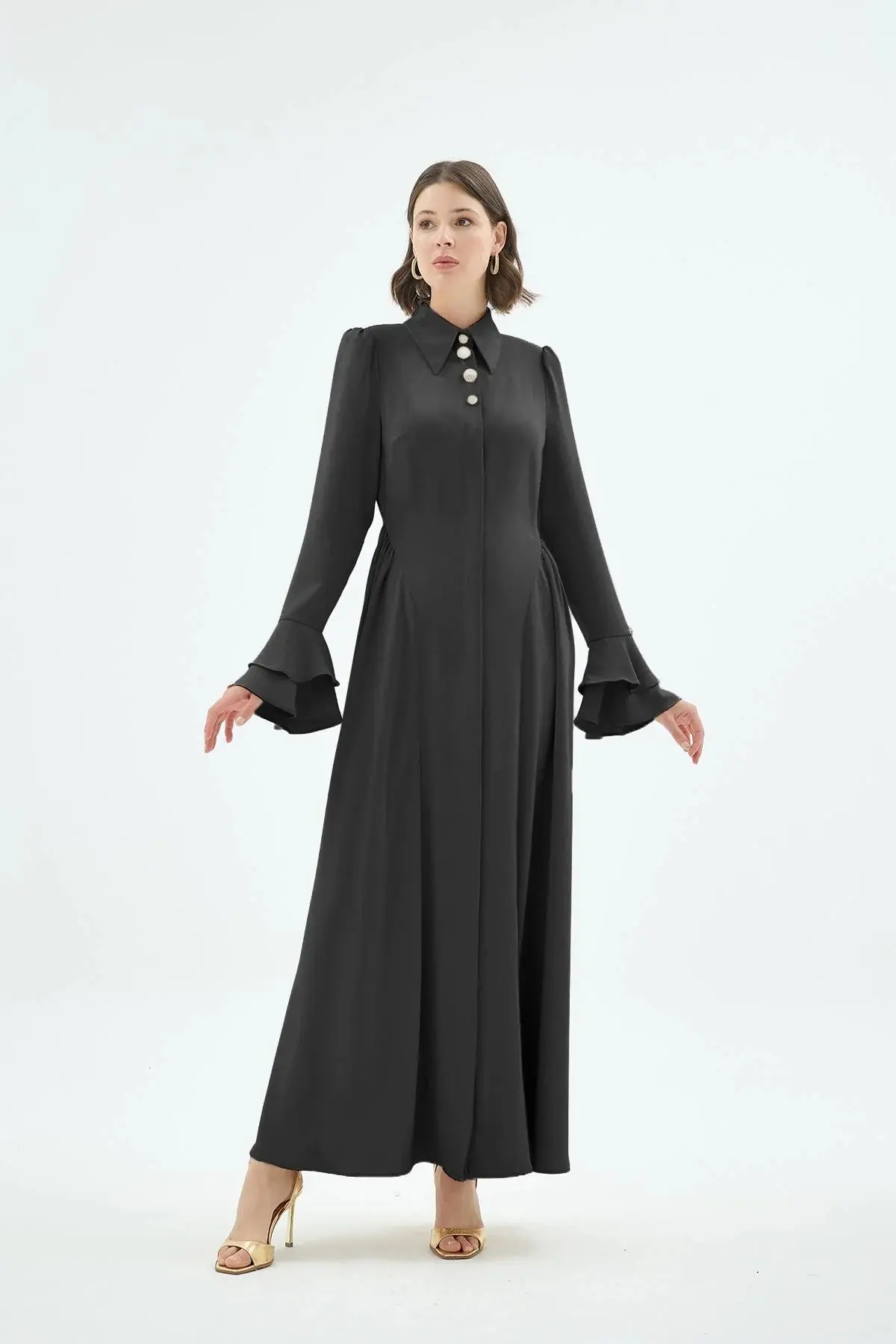 Alune Shirt Dress – Black