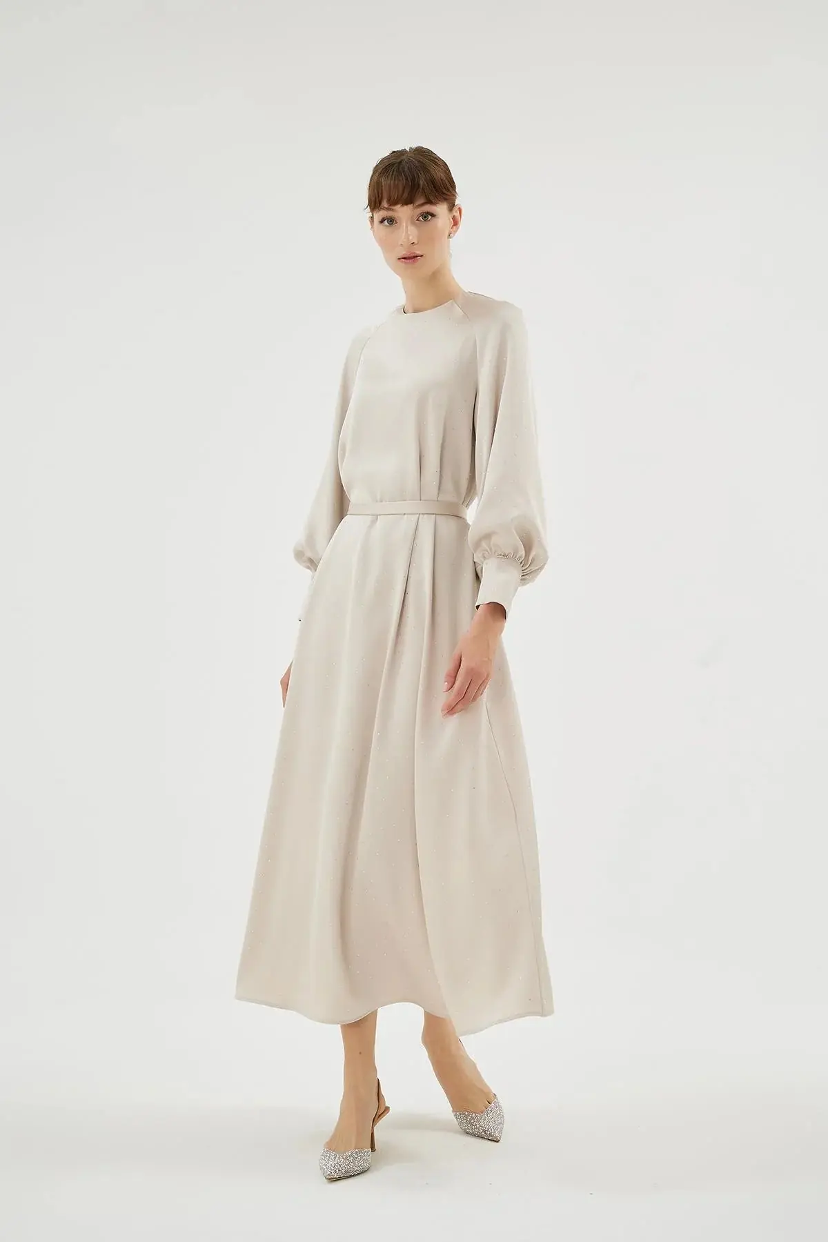 Eliza Embellished Dress – Beige, photo 4