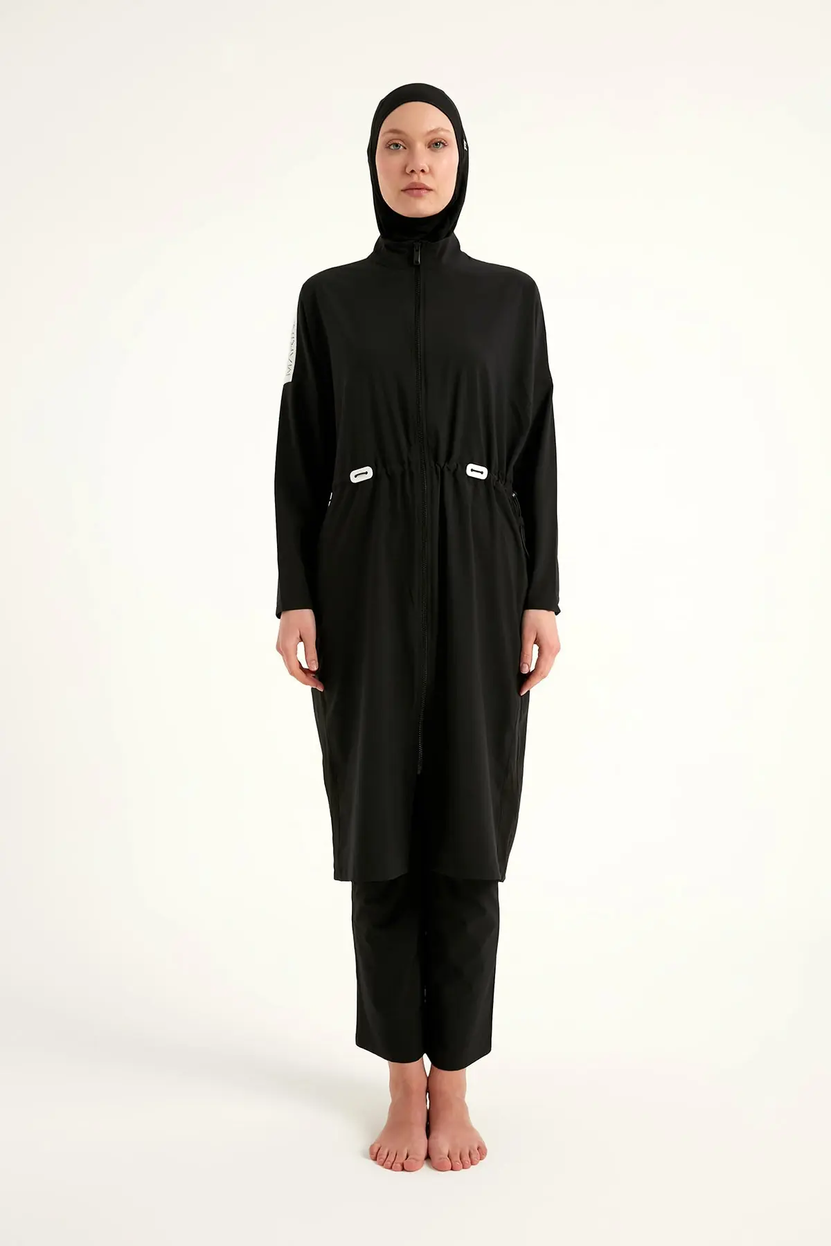 Black Full Coverage Modest Swimwear Burkini Set M2507-1, photo 6
