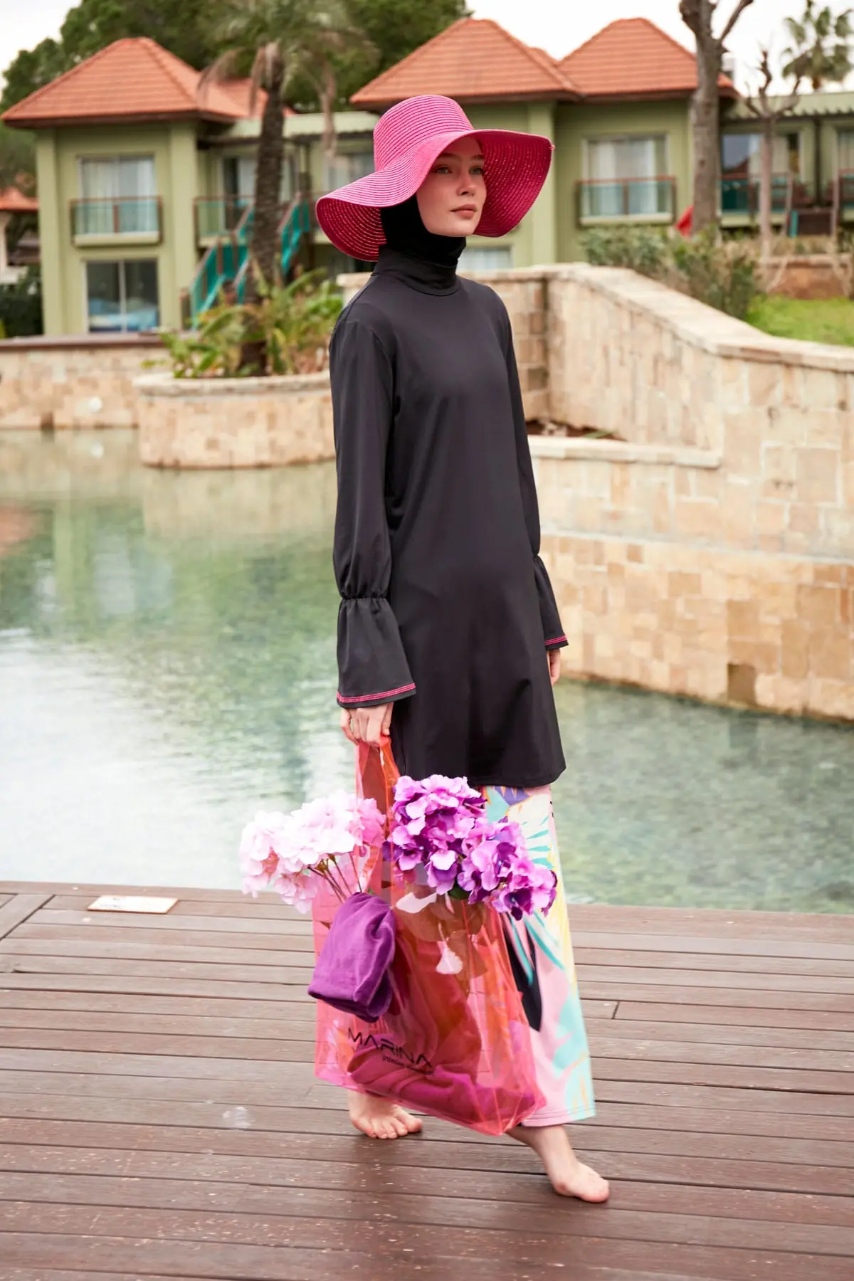 Lycra Black Burkini Modest Swimwear M2480, photo 5