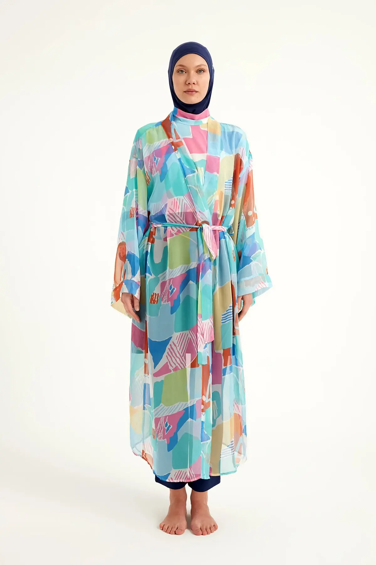 Silky Modest Full Coverage Kimono – Lightweight Elegant Beach Cover P2506, photo 5