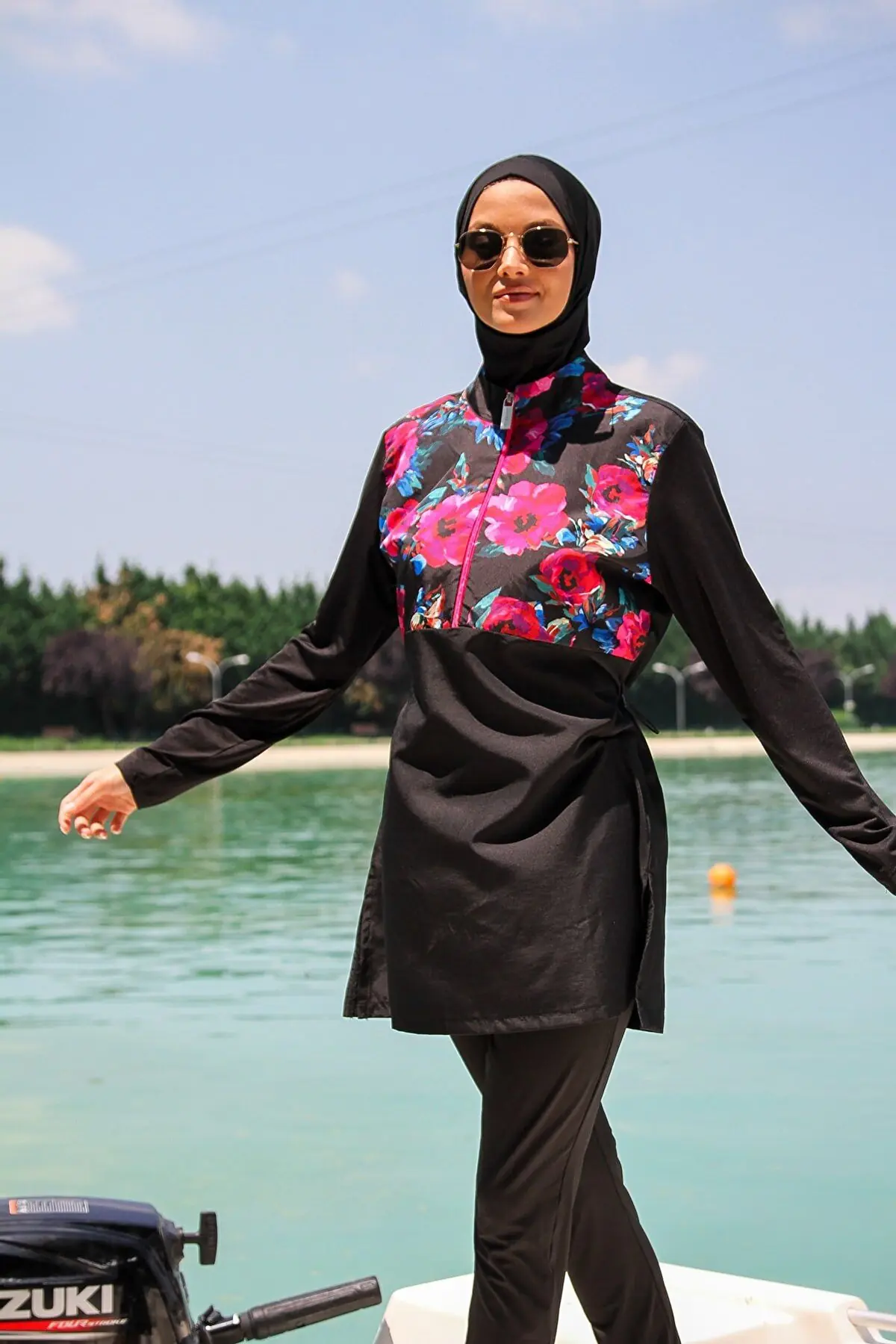 Woven Black Burkini Modest Swimwear M2268, photo 5
