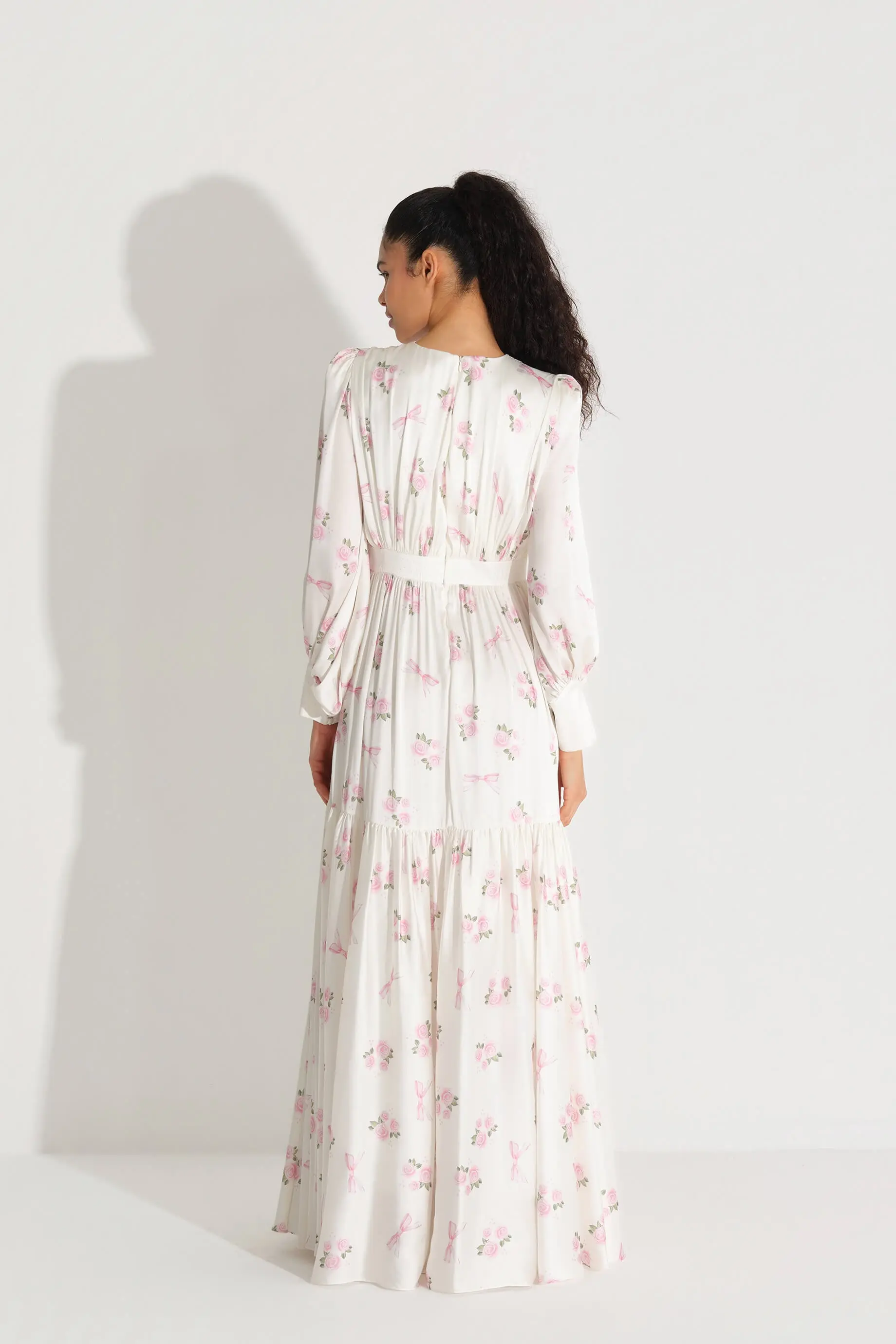 Corset-Inspired Satin Dress – Ecru, photo 4