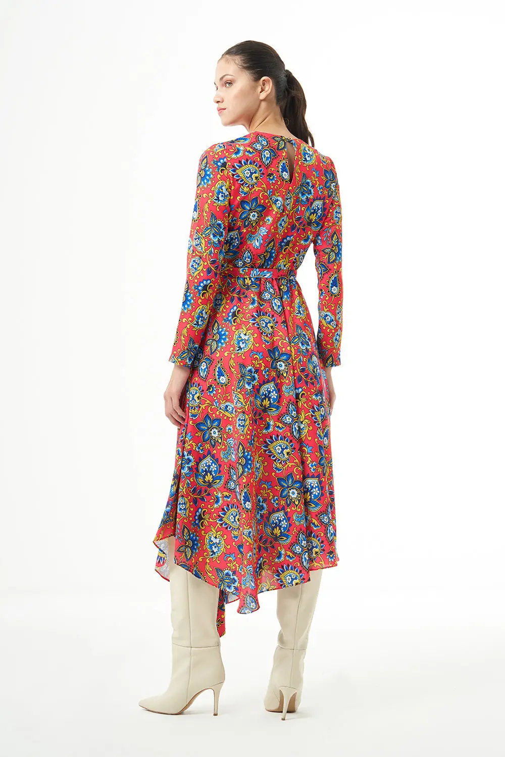 Mizalle Long Sleeve High Neck Midi Dress, photo 3