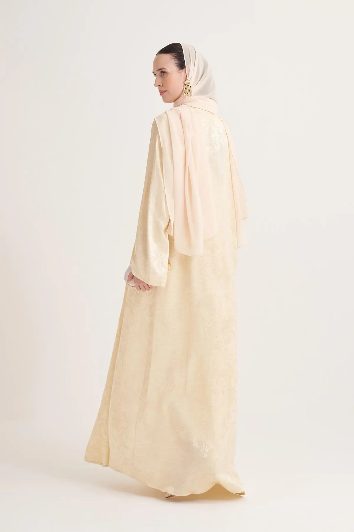 Mila Linen Abaya & Scarf – Yellow, photo 4