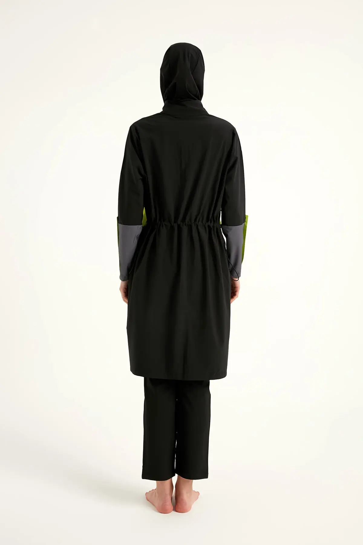 Black Full Coverage Modest Swimwear with Mesh Pocket – M2522, photo 8