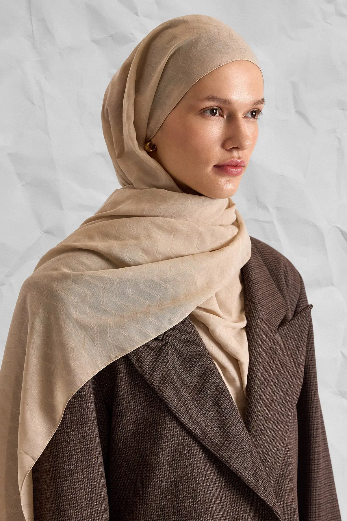 NOA SOFT Zigzag Pattern Shawl – Caramel, photo 2