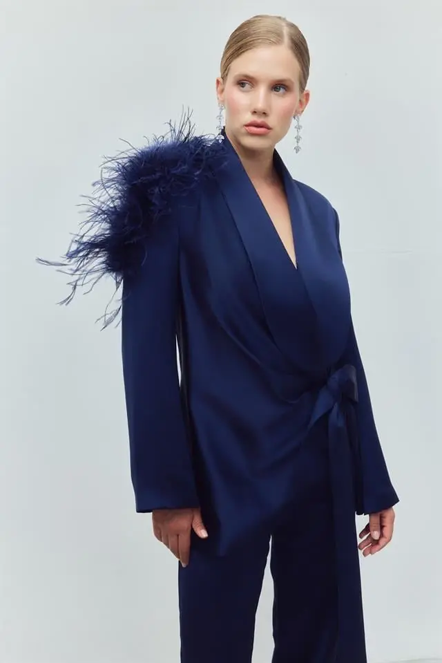 Royal Midnight Silk Set — Navy, photo 3