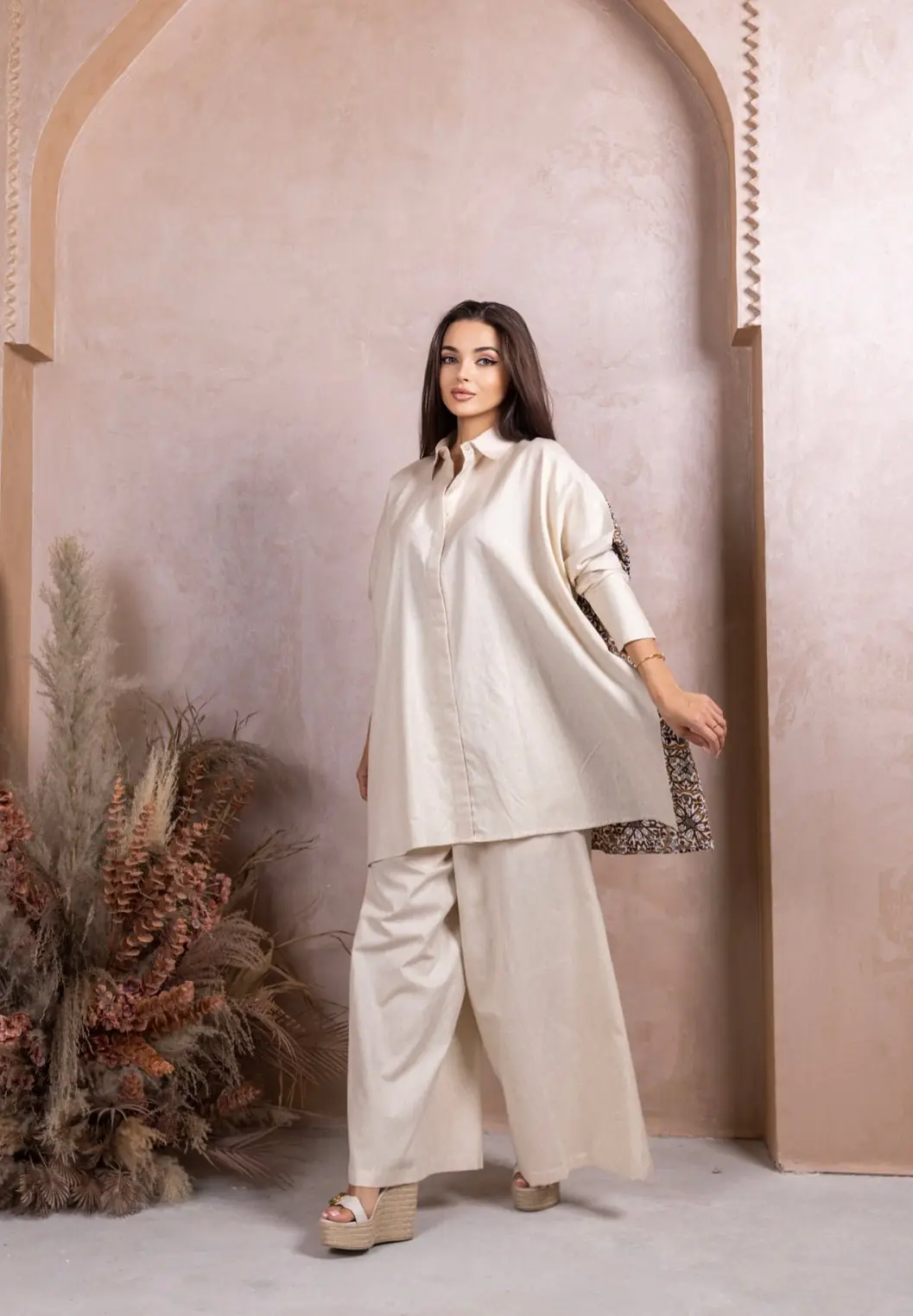 Gold Beige Linen Co-ord Set, photo 2