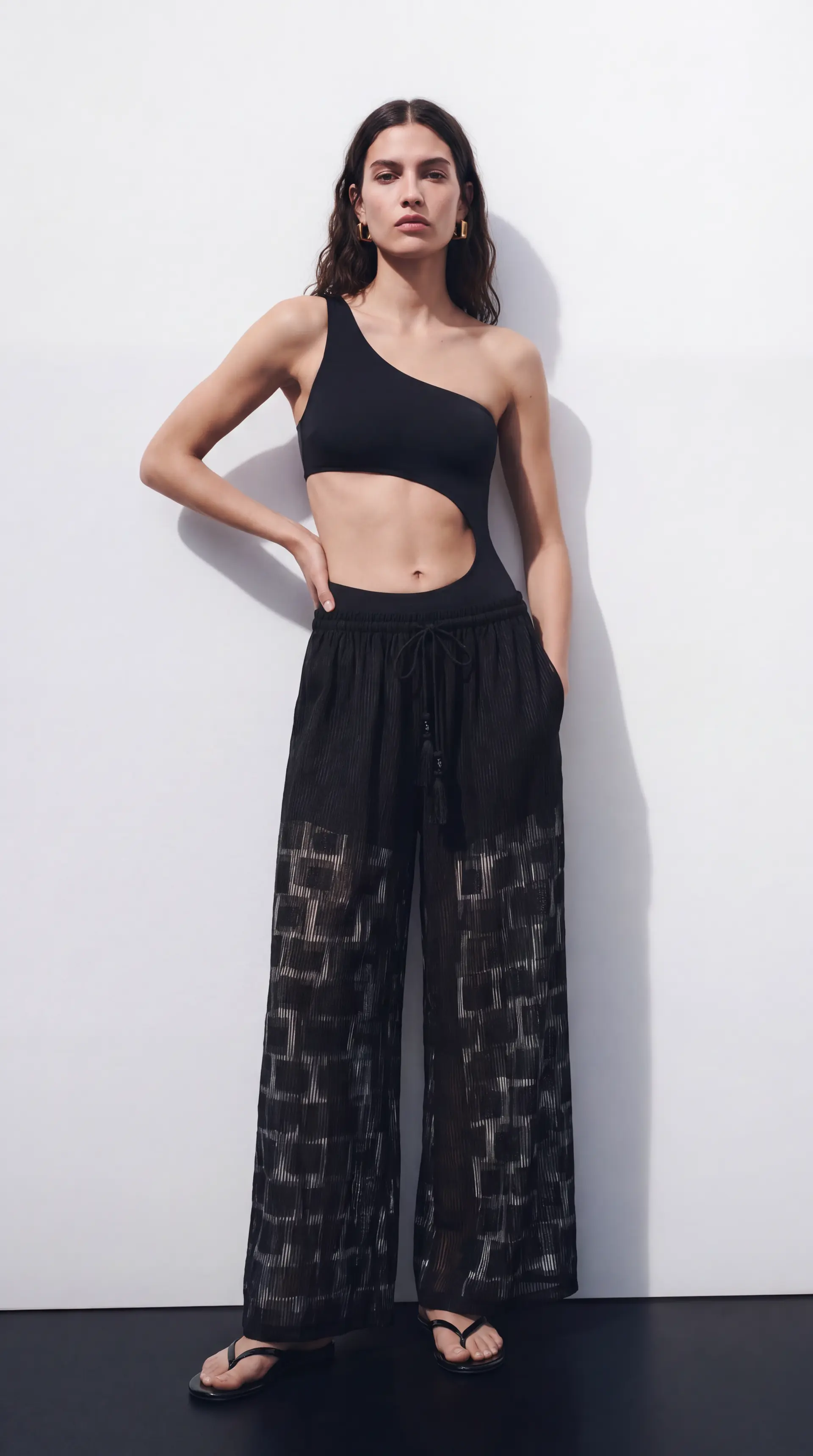 Violaine Pants Transparent Checkered Texture