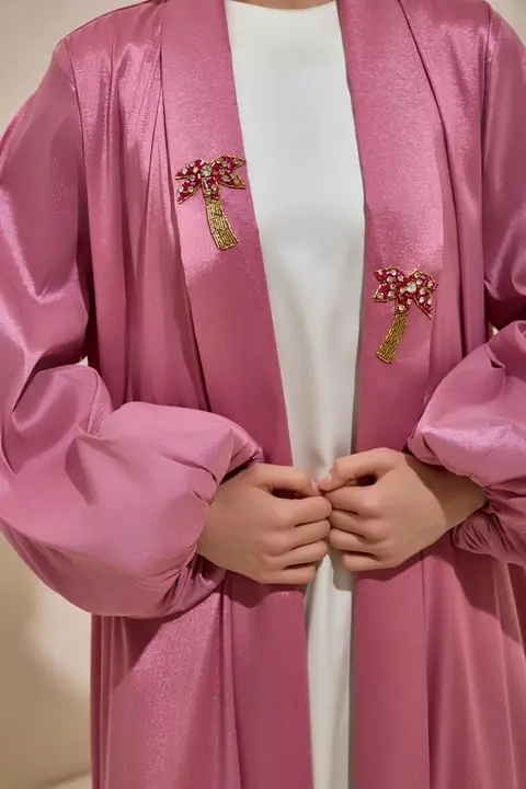 Taffeta Palm Abaya - Powder, photo 3