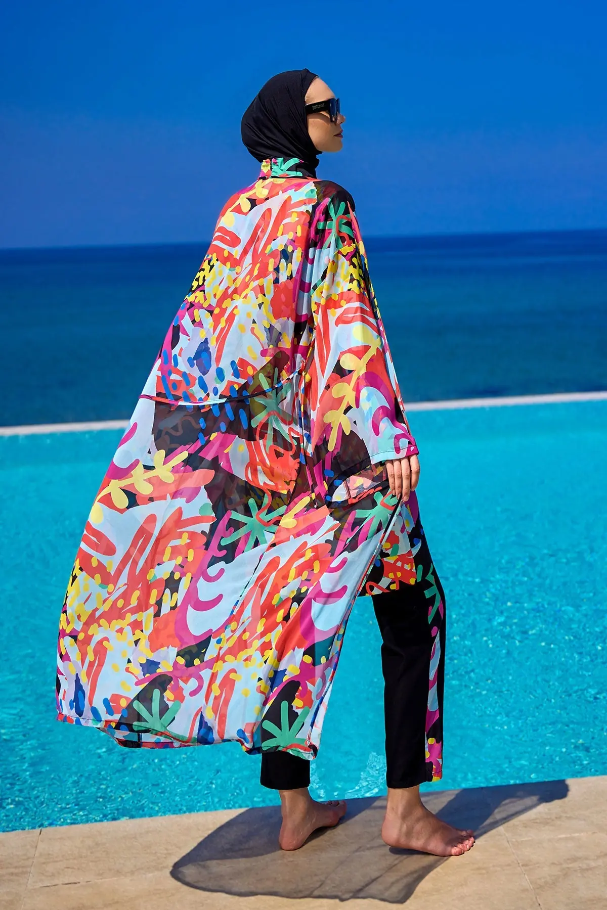 Rivamera Chiffon Kimono - Tropical Print, photo 2