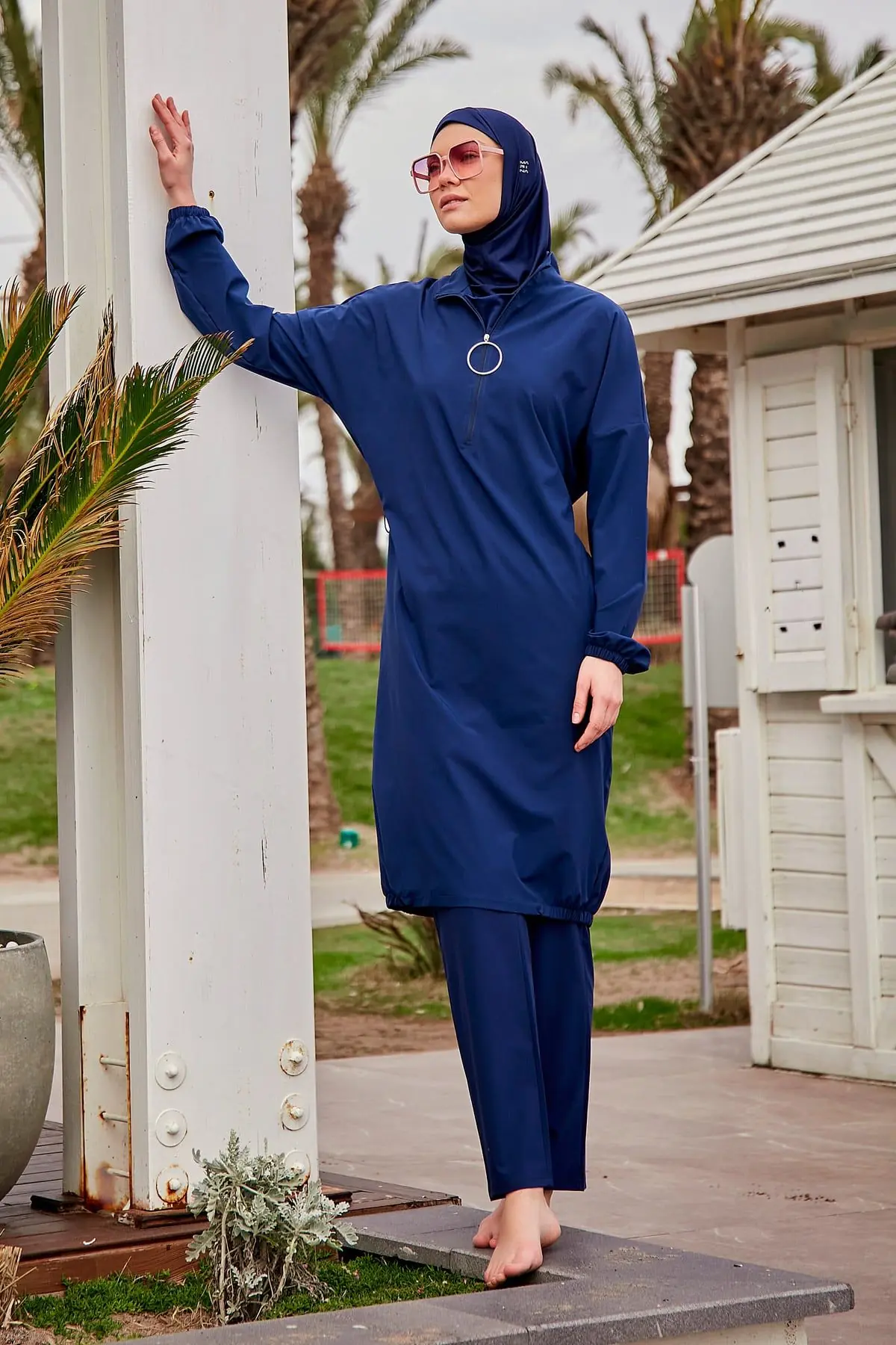 Woven Navy Burkini Modest Swimwear M2403, photo 4