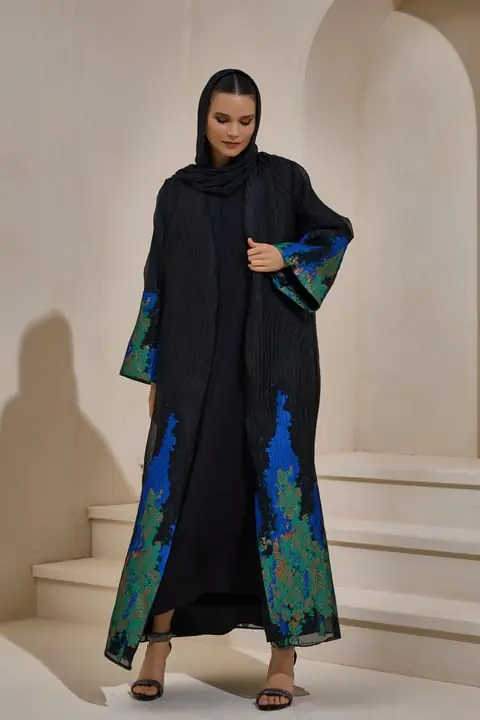 Sapphire Abaya - Black Blue
